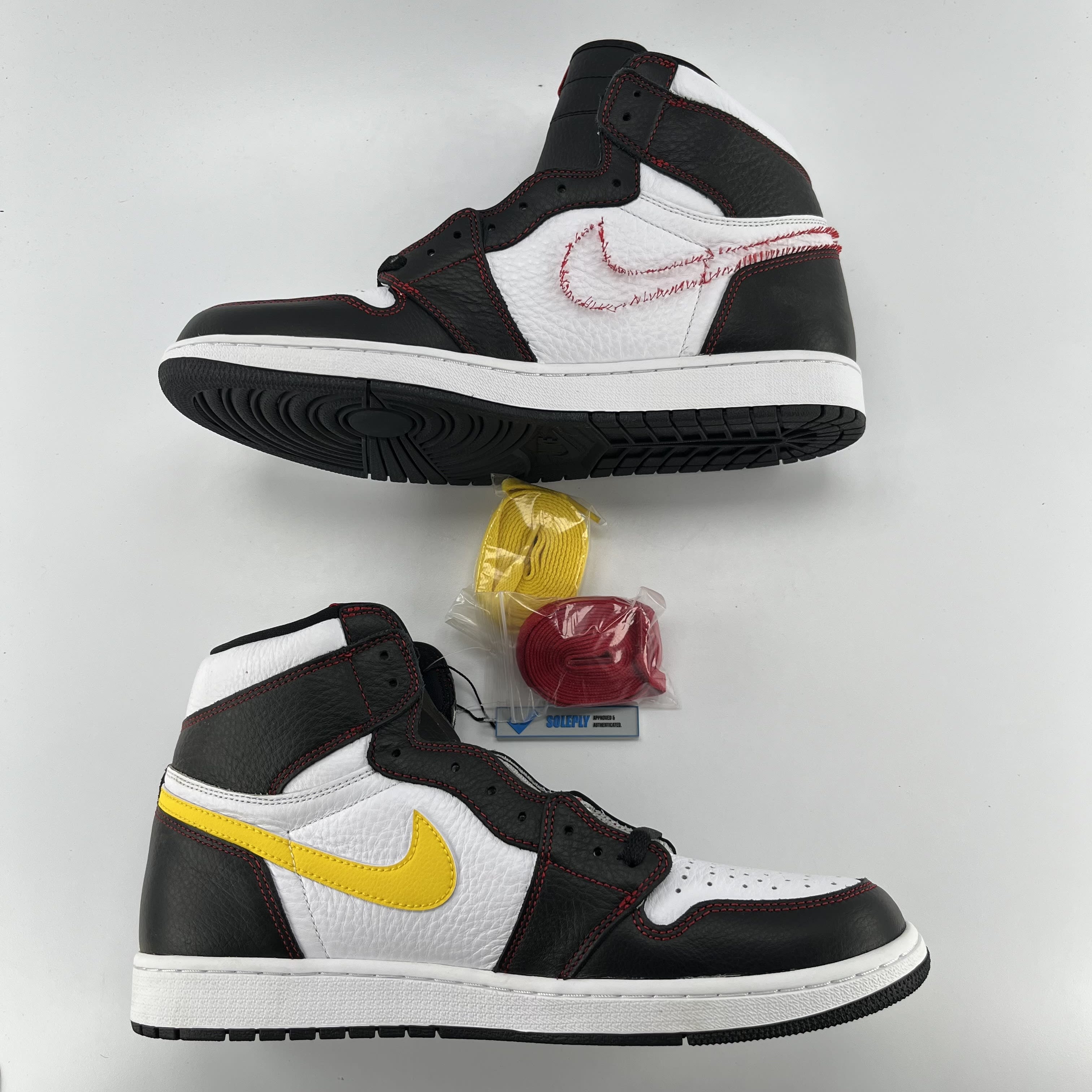 442265 Jordan 1 Retro High Defiant White Black Gym Red