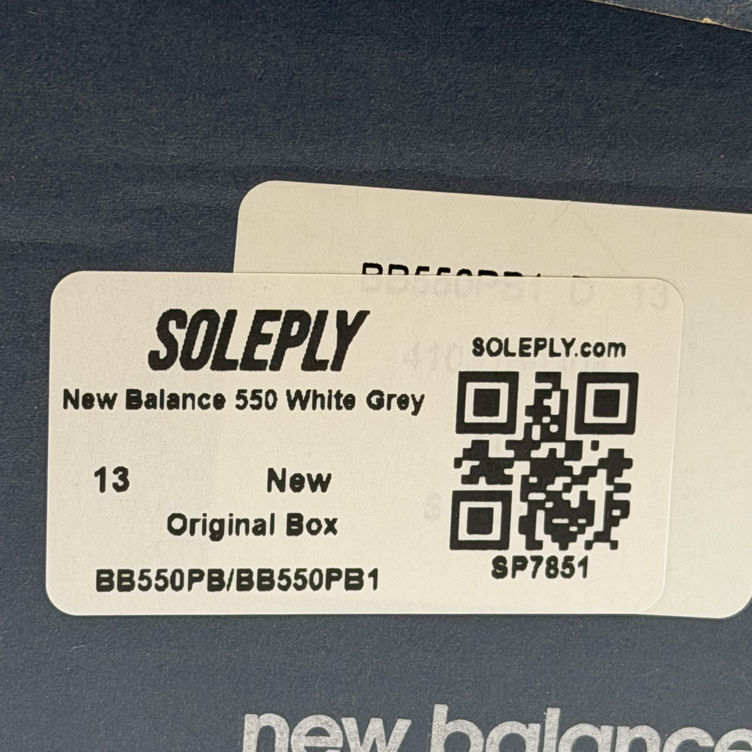 SP7851 New Balance 550 White Grey