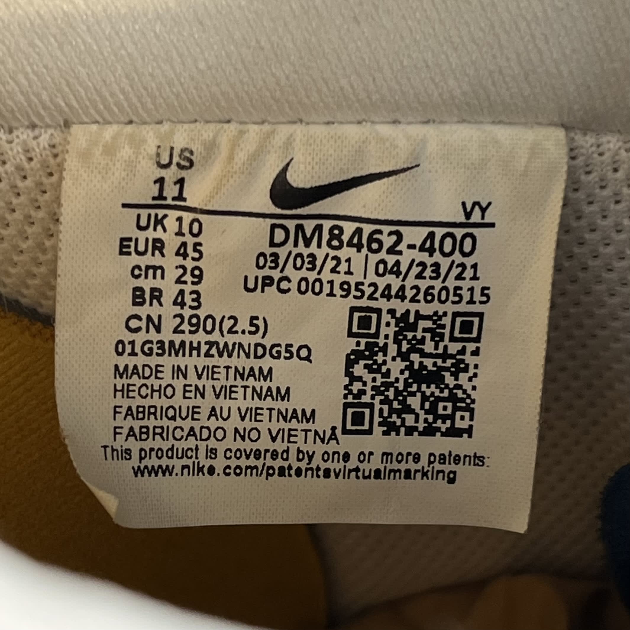 495761 Nike Air Force 1 Low SP Undefeated 5 On It Blue Yellow Croc