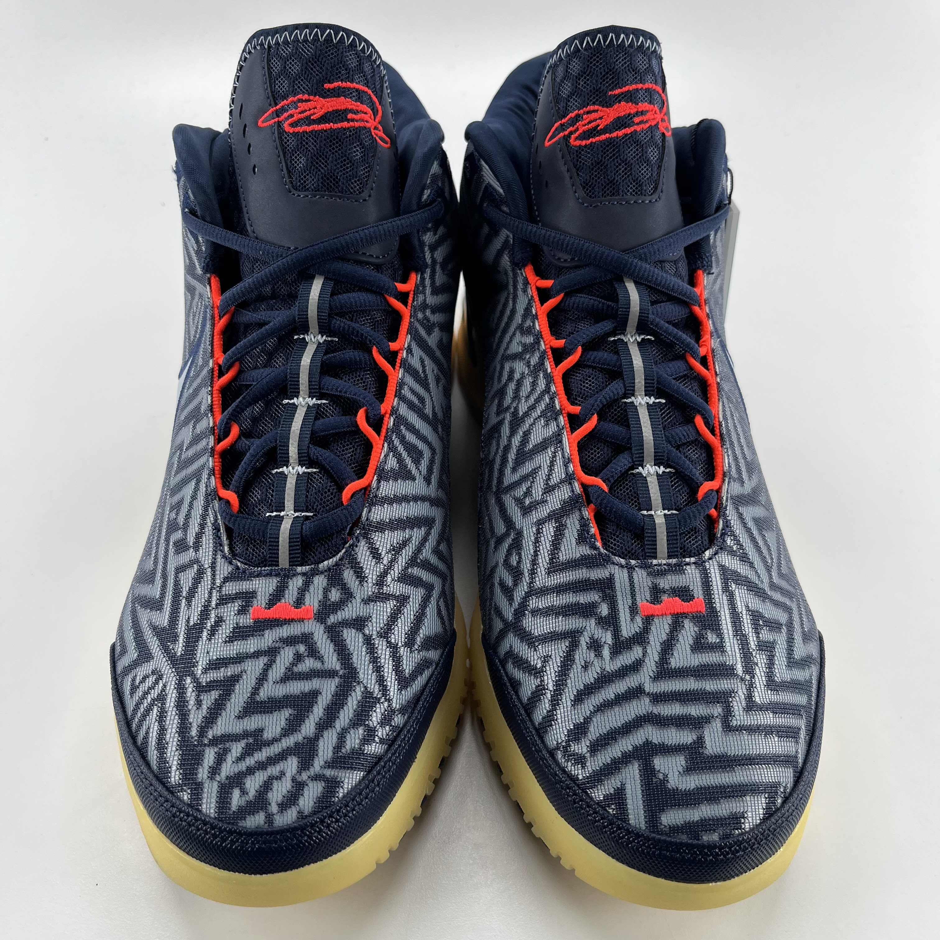 825509 Nike LeBron NXXT Genisus Midnight Navy Soft Yellow Bright Crimson Light Armory Blue
