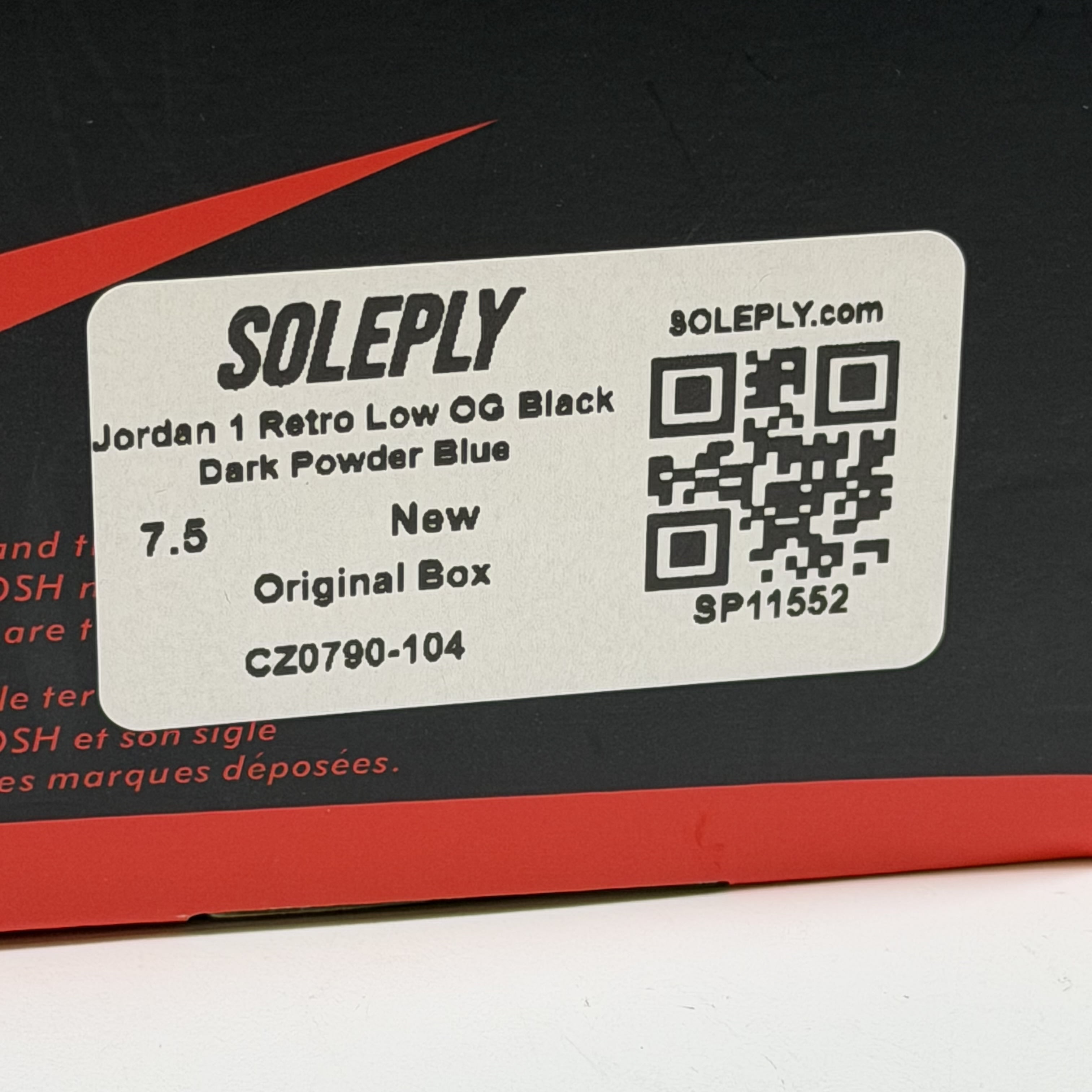 [SP11552] Jordan 1 Retro Low OG Black Dark Powder Blue