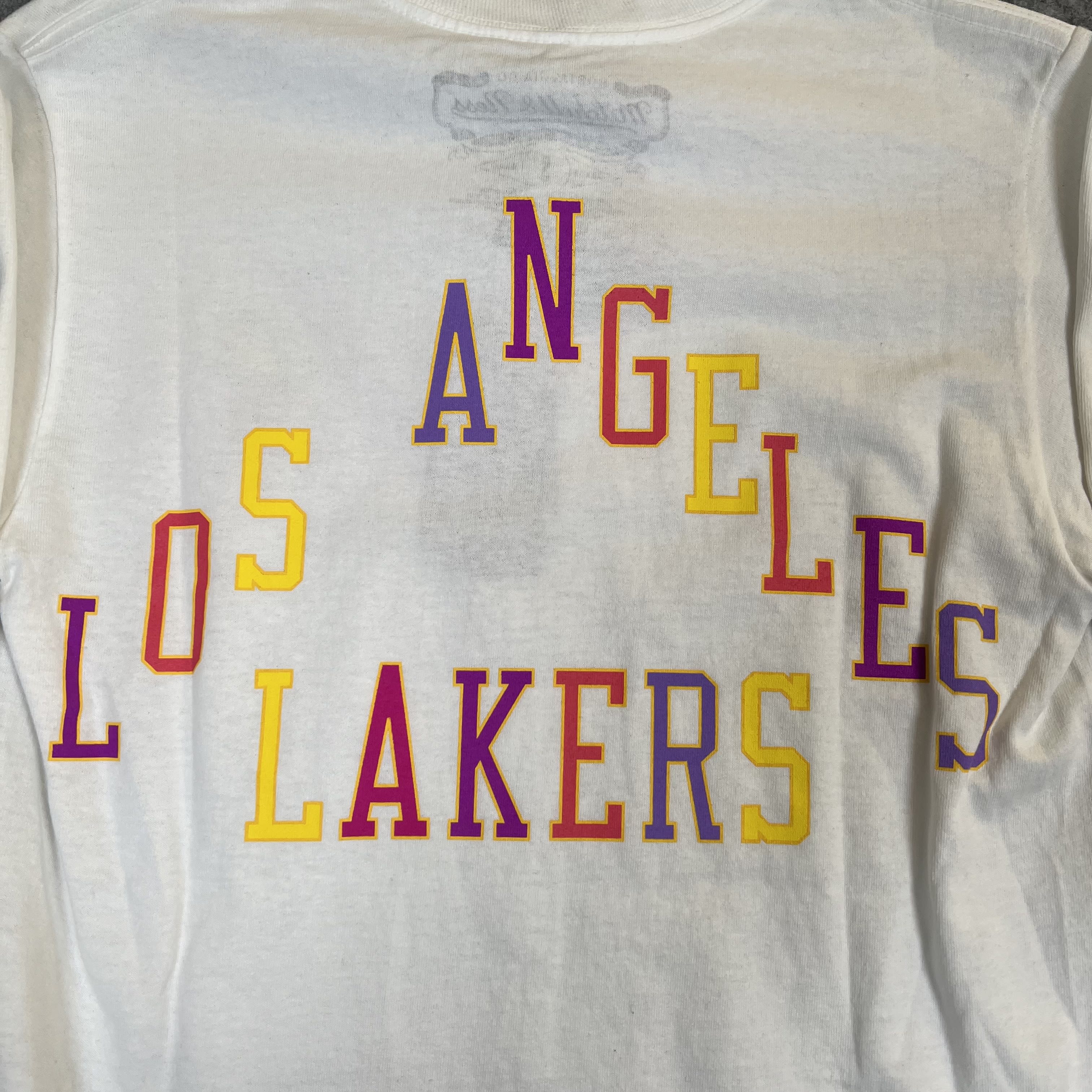 278968 Takashi Murakami ComplexCon x LA Lakers M&N Triangle L/S Tee White