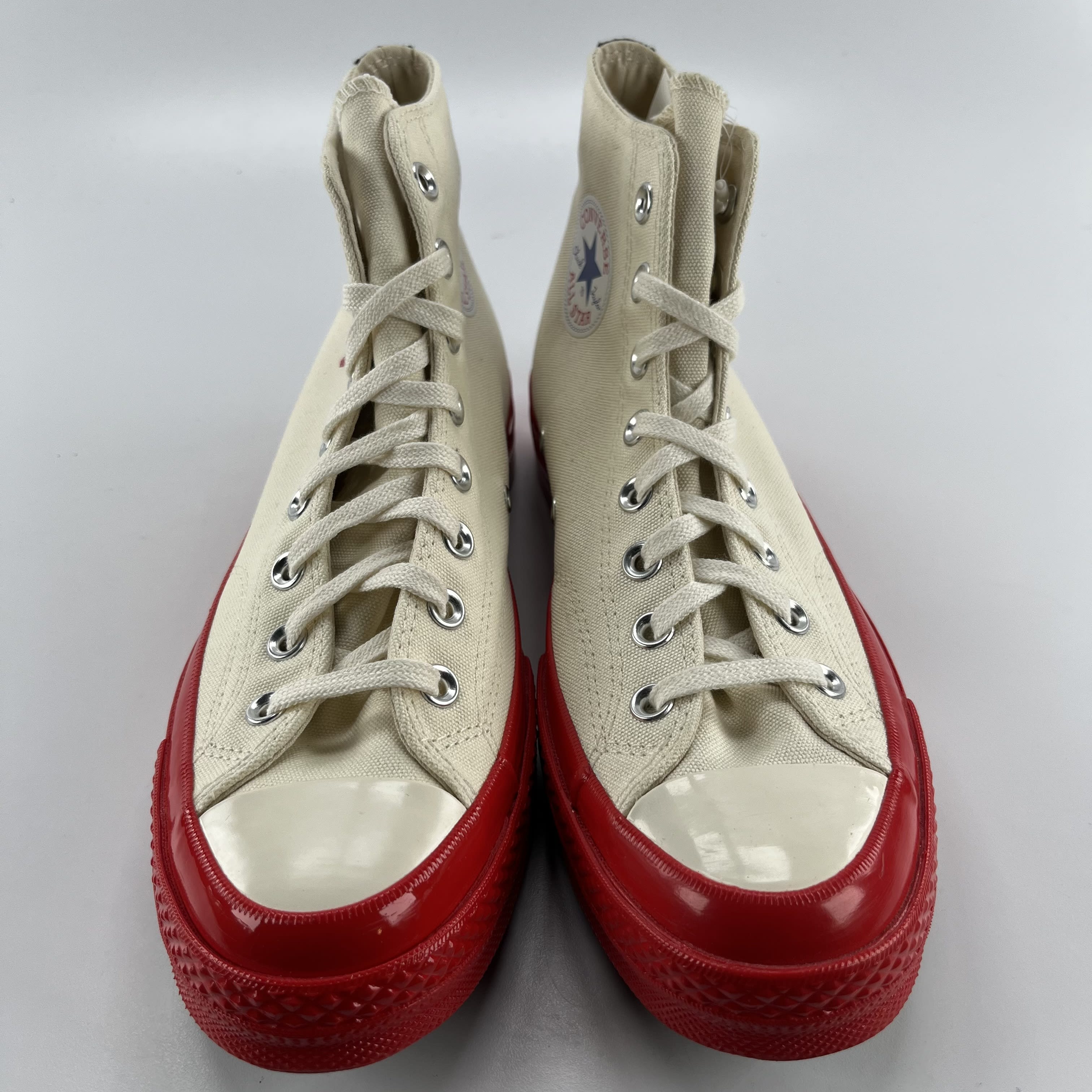 257050 Comme des Garcons PLAY Converse Chuck Taylor All Star 70 Hi Egret Red Midsole
