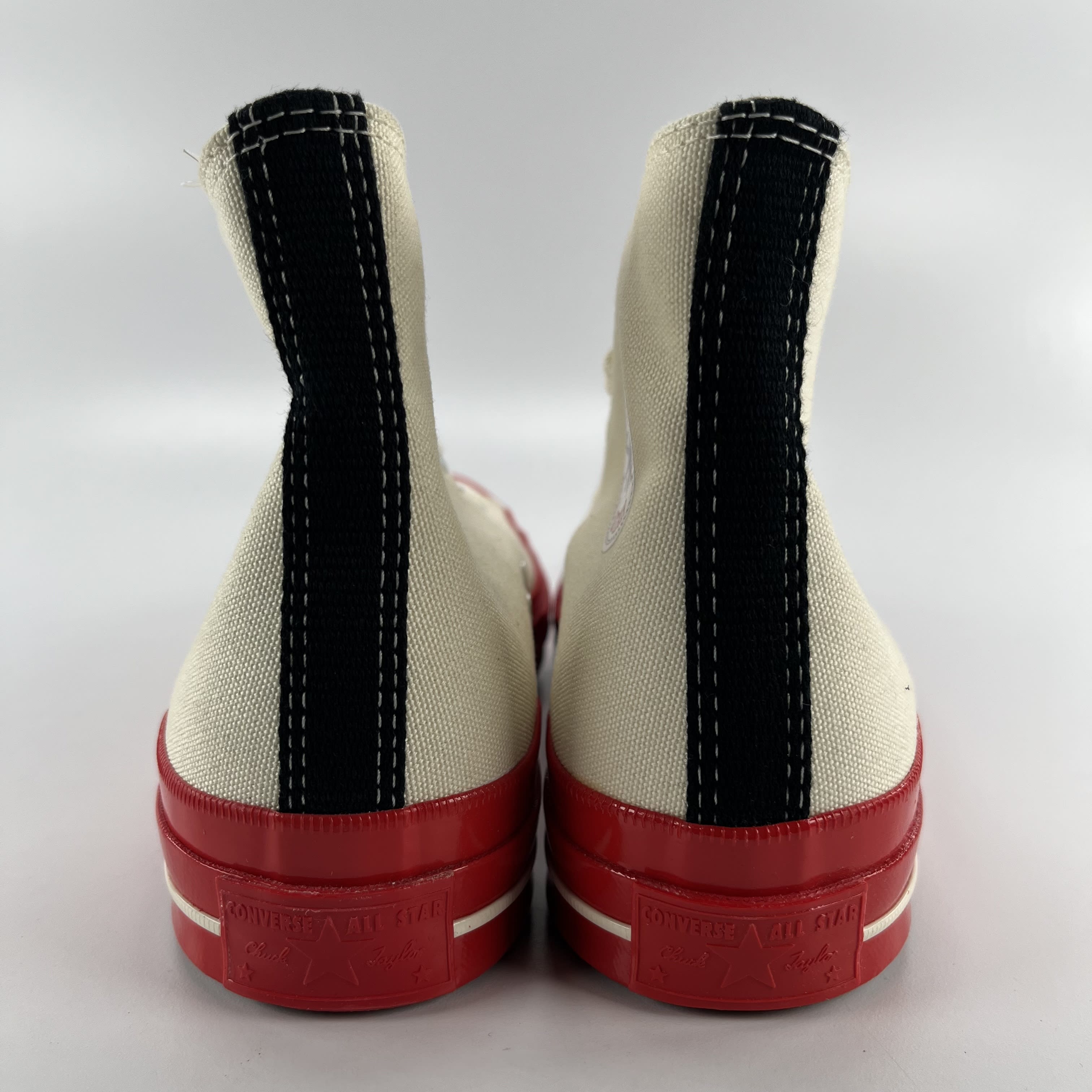 257050 Comme des Garcons PLAY Converse Chuck Taylor All Star 70 Hi Egret Red Midsole