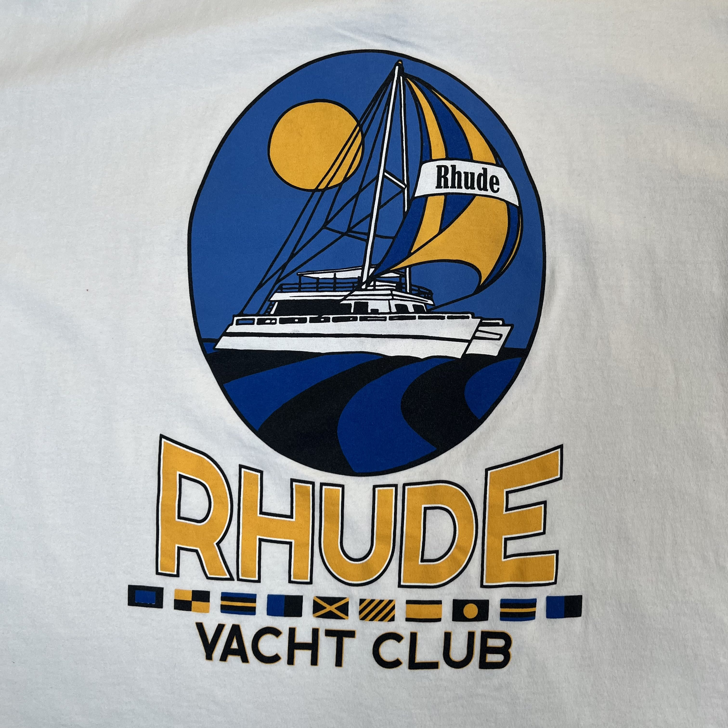 350150 Rhude Yacht Club Tee 'Vintage White'