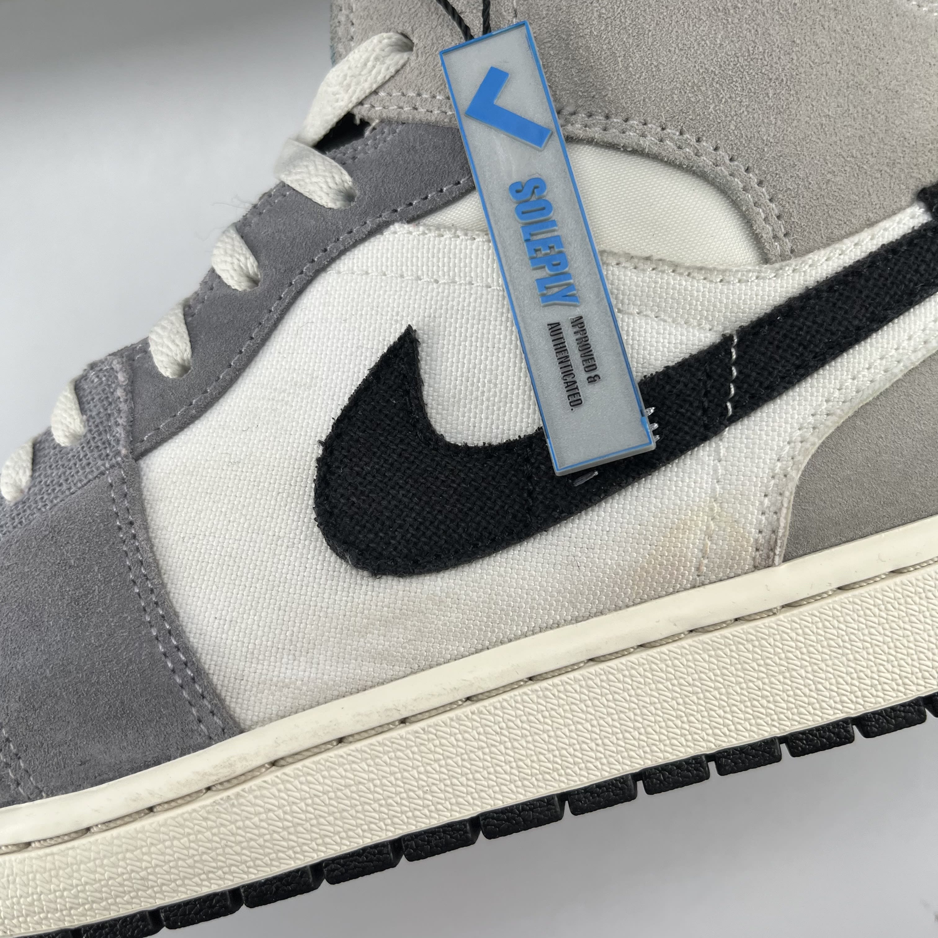691541 Jordan 1 Mid SE Craft White Cement Grey Black