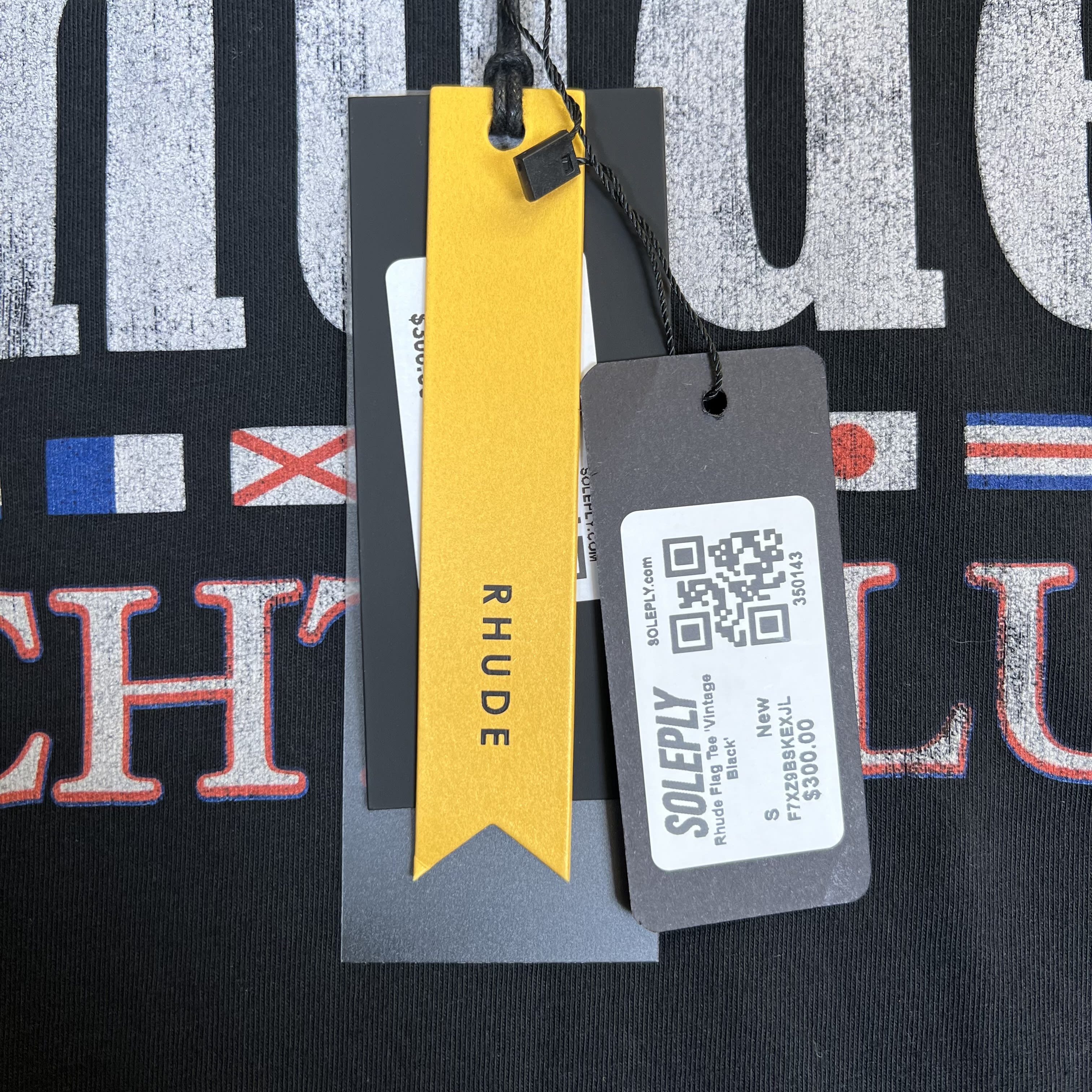 350143 Rhude Flag Tee 'Vintage Black'