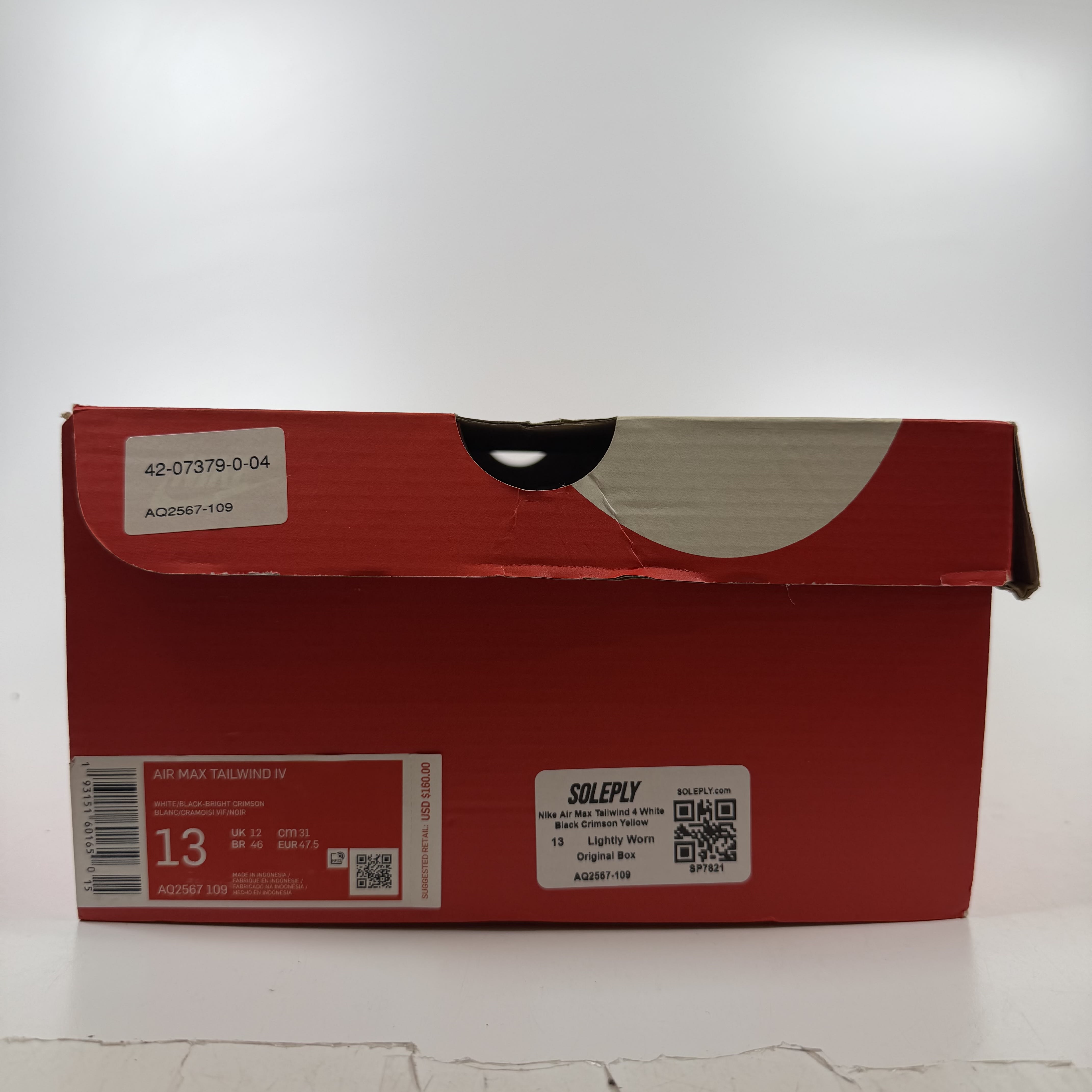 SP7821 Nike Air Max Tailwind 4 White Black Crimson Yellow