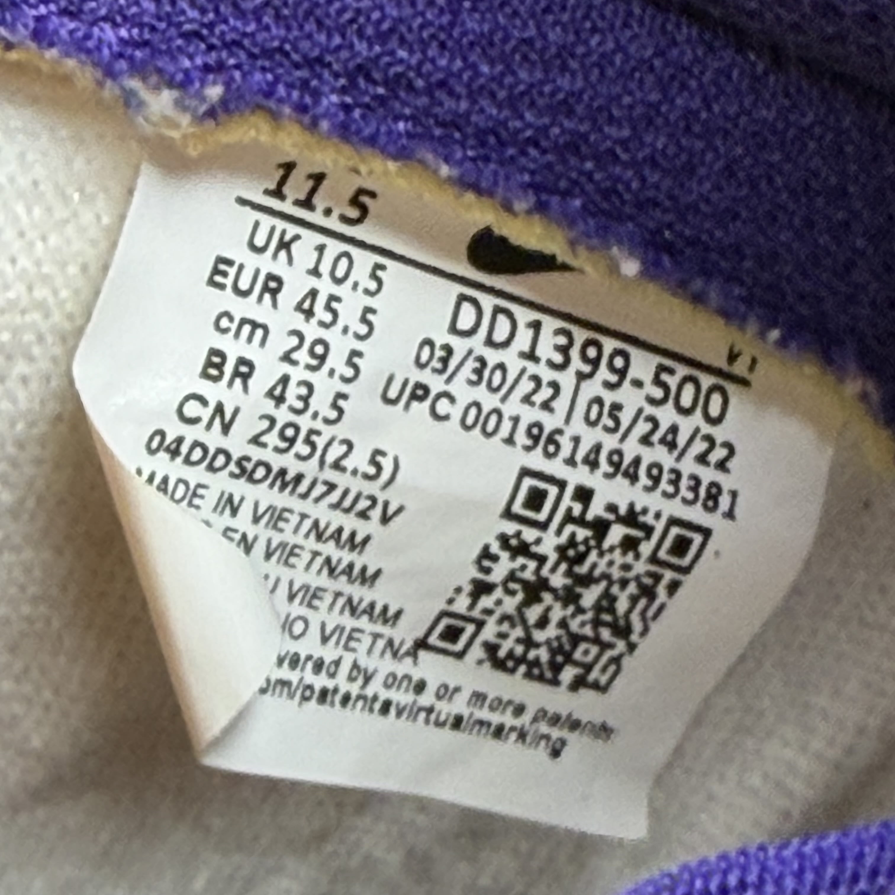 SP4849 Nike Dunk High Lakers