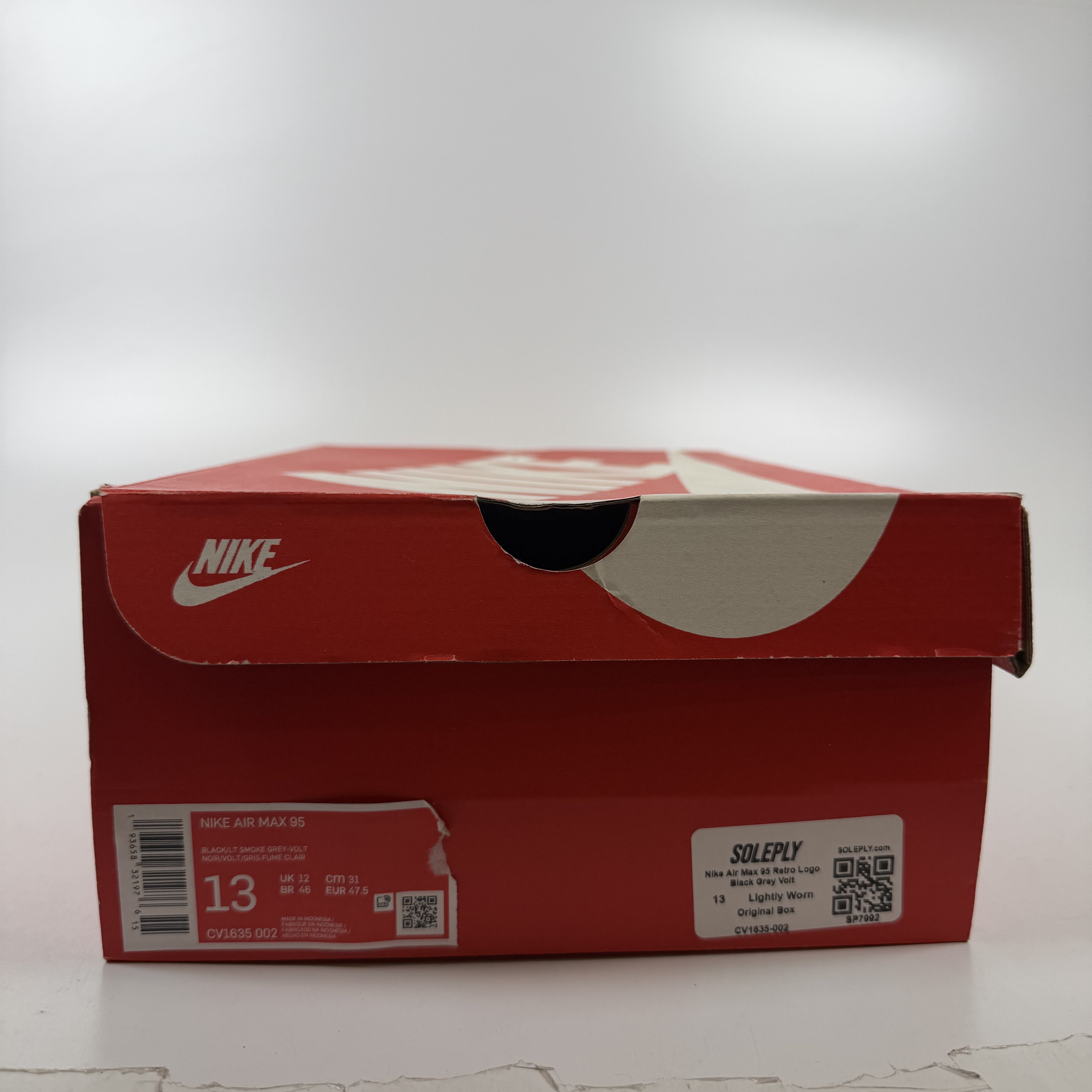 SP7992 Nike Air Max 95 Retro Logo Black Grey Volt