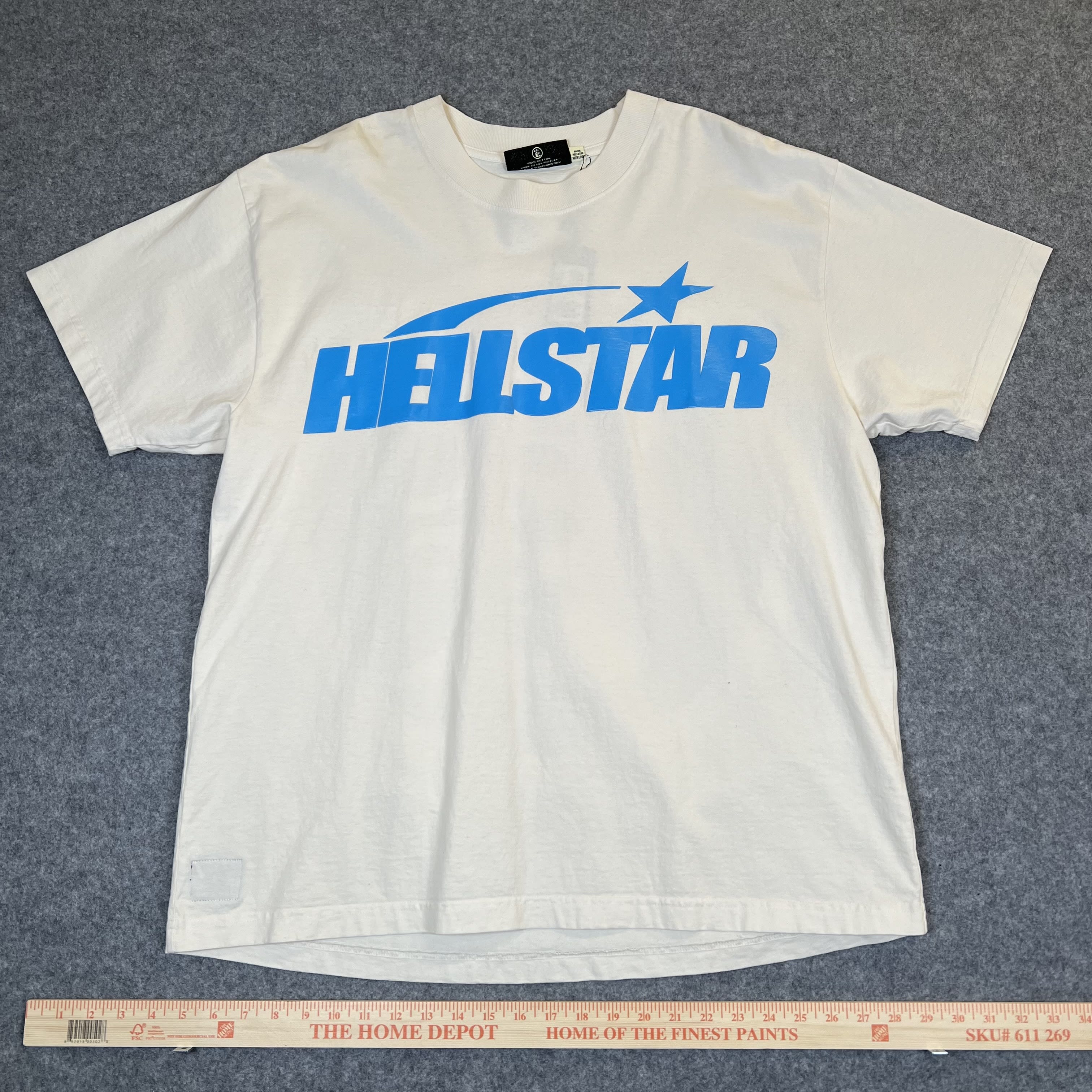 260764 Hellstar Classic T-Shirt (Gel Print) 'White/Blue'