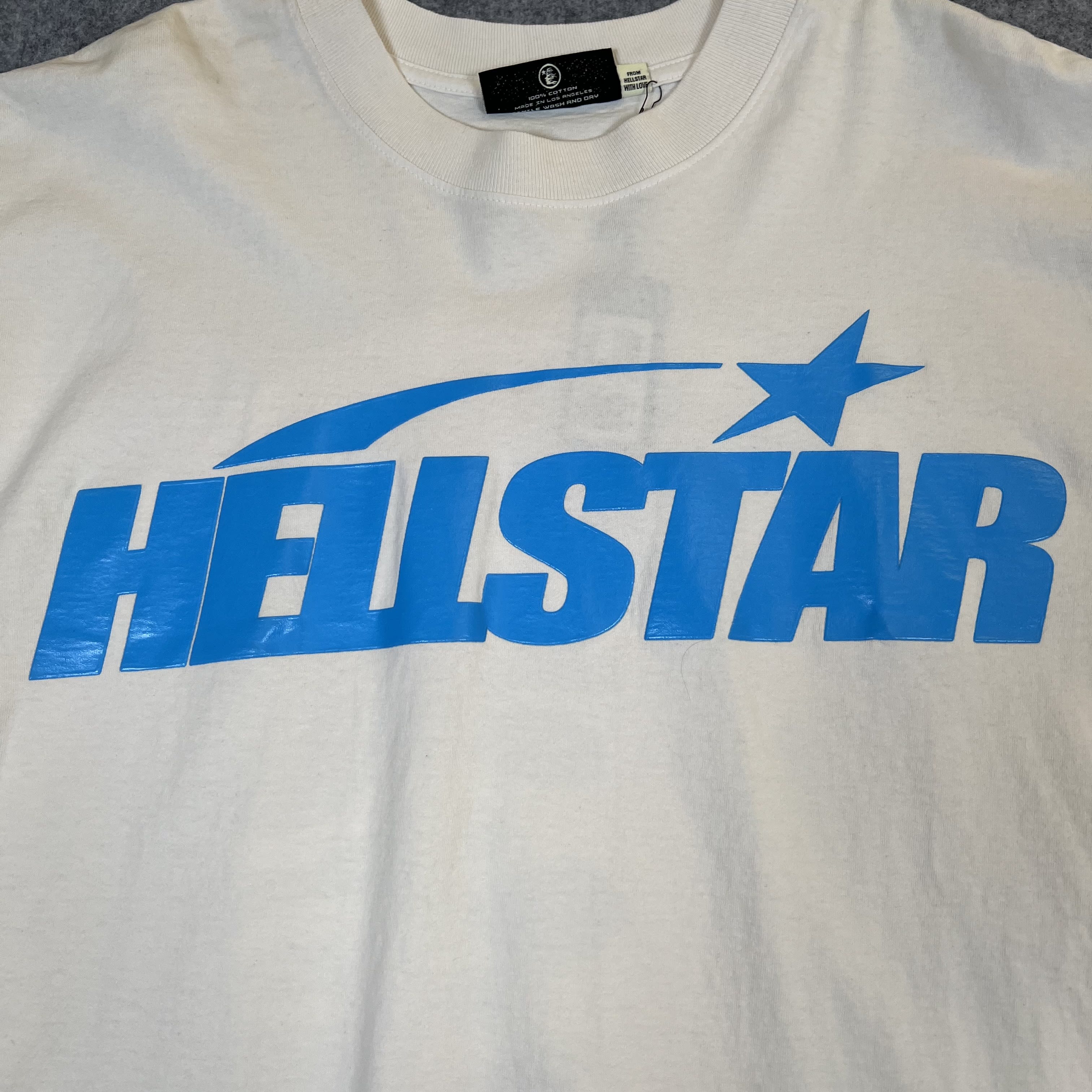 260764 Hellstar Classic T-Shirt (Gel Print) 'White/Blue'