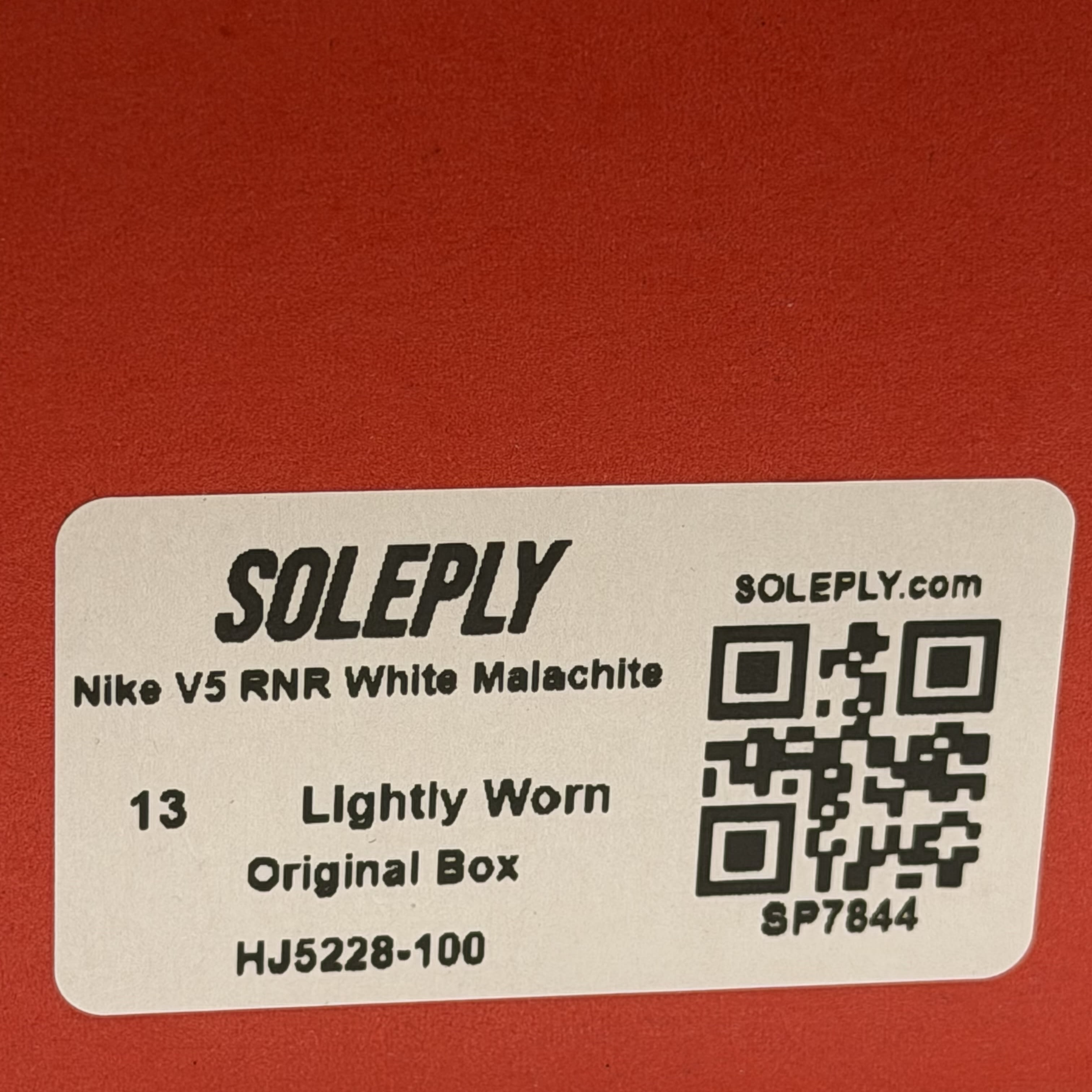 SP7844 Nike V5 RNR White Malachite