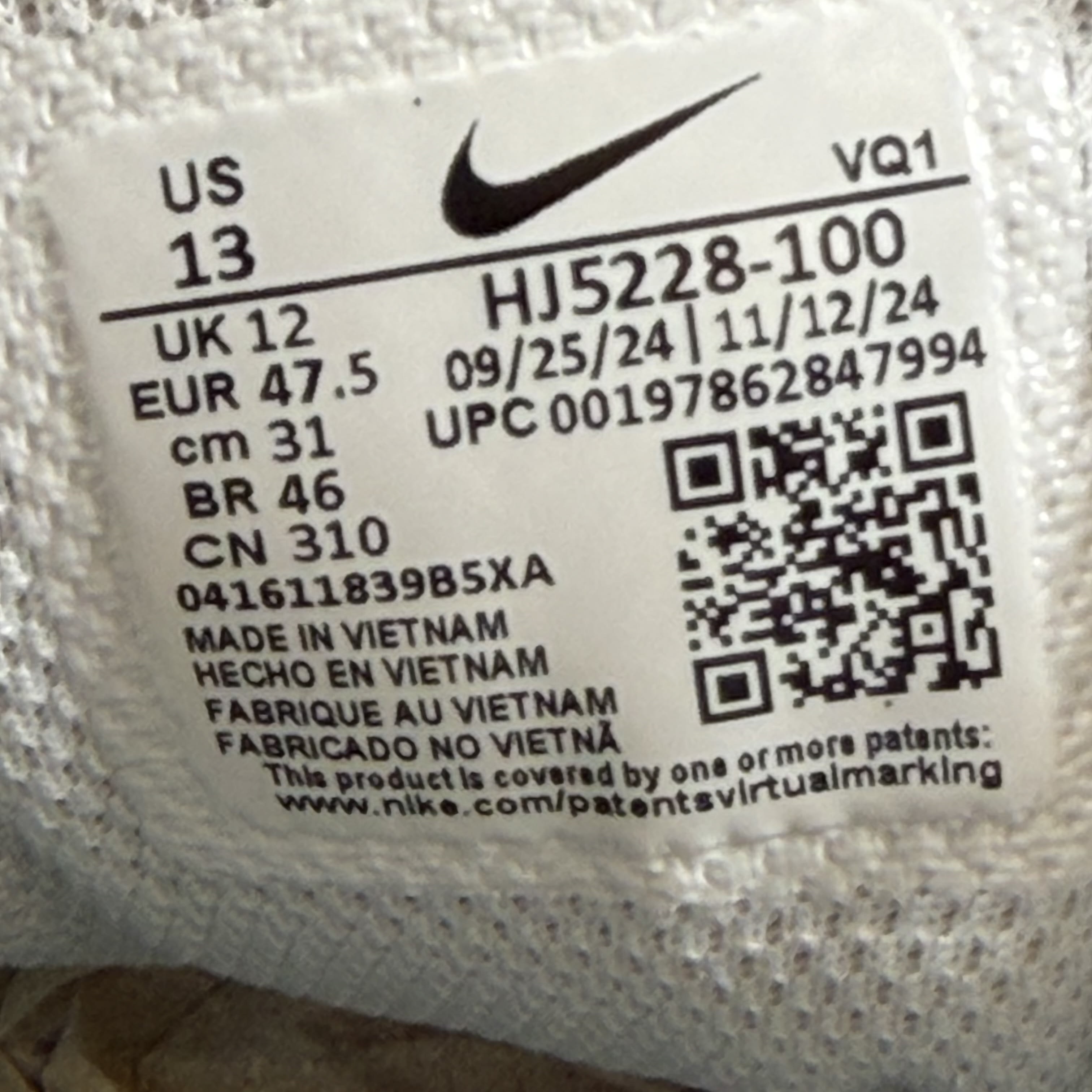 SP7844 Nike V5 RNR White Malachite