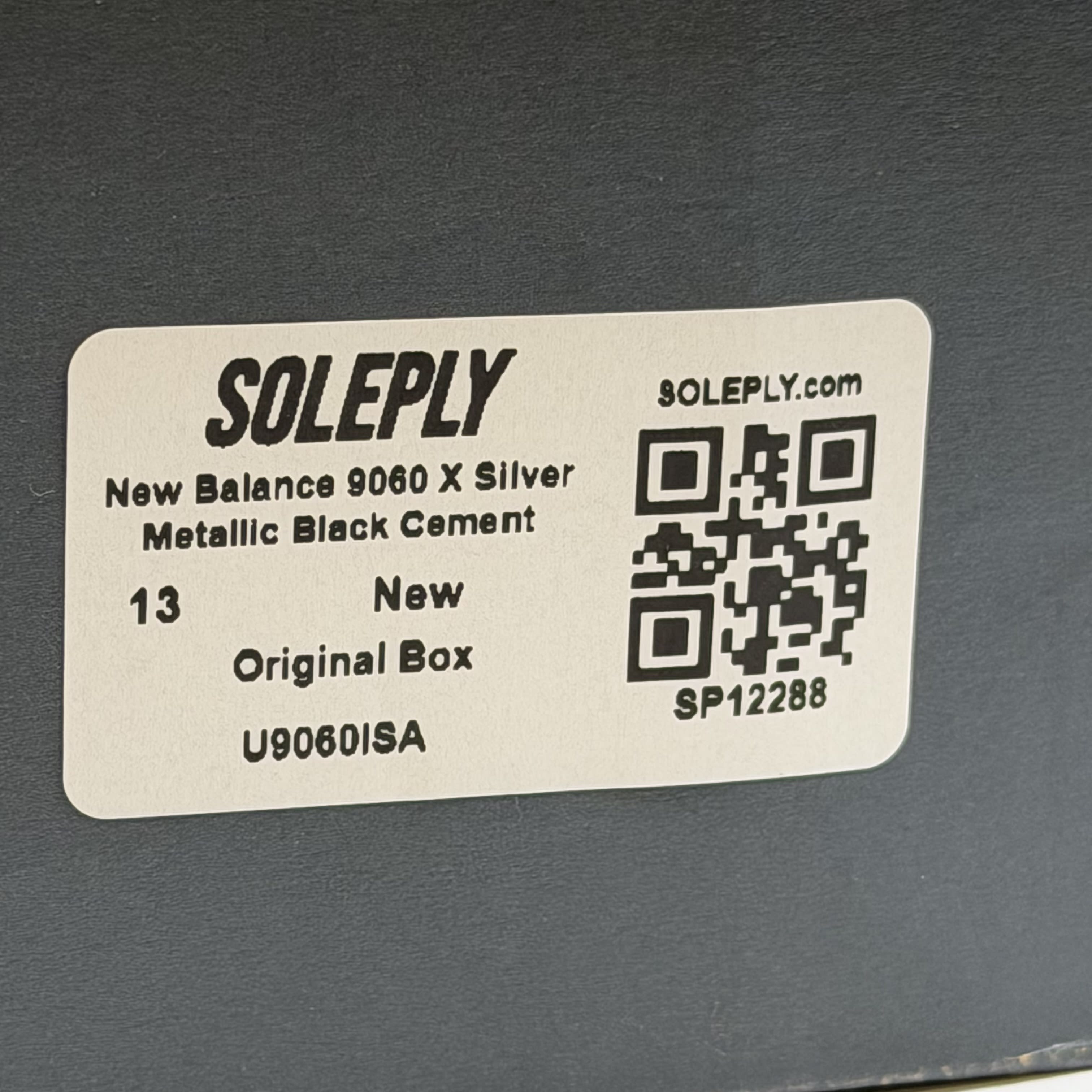 SP12288 New Balance 9060 X Silver Metallic Black Cement