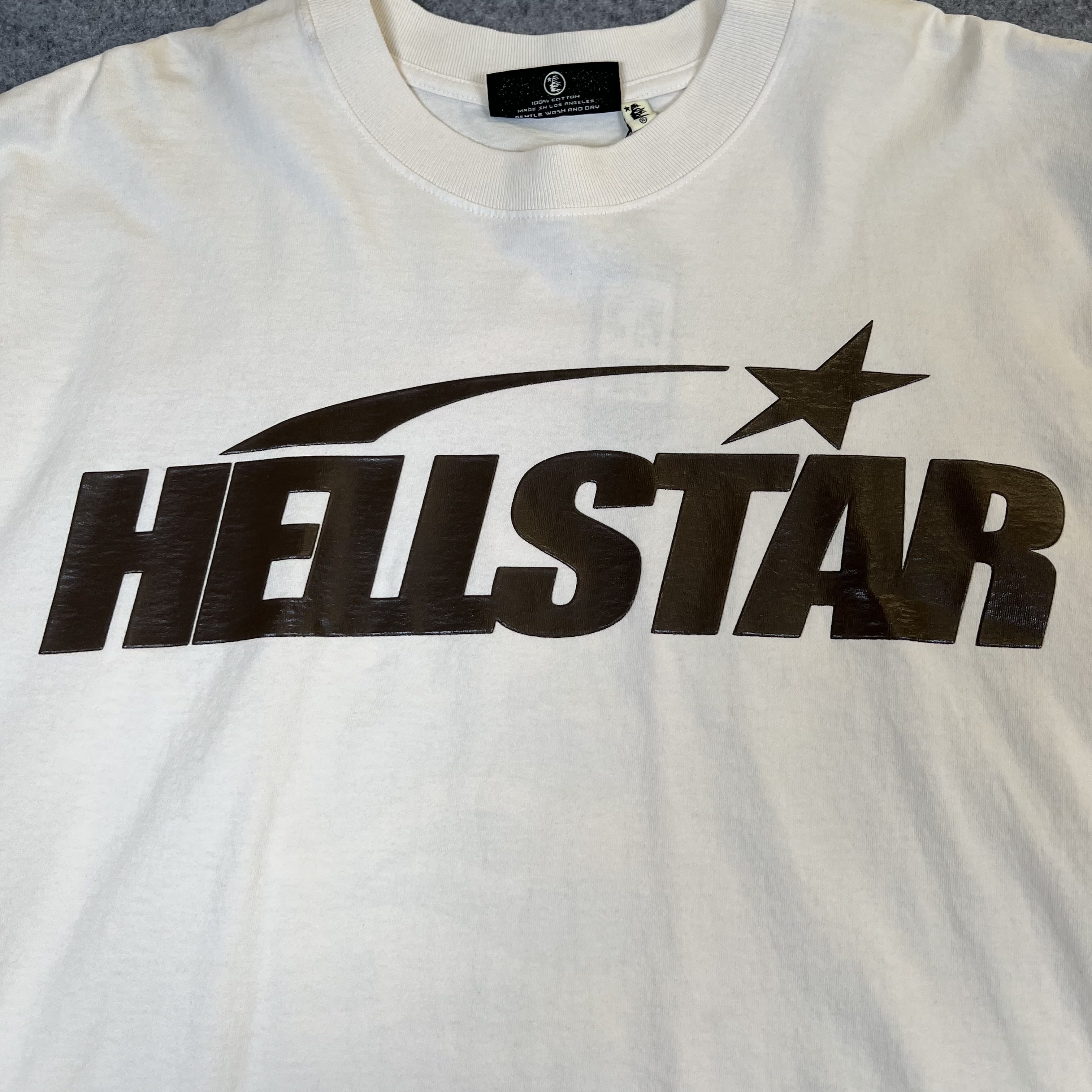 260387 Hellstar Classic T-Shirt (Gel Print) 'White/Brown'