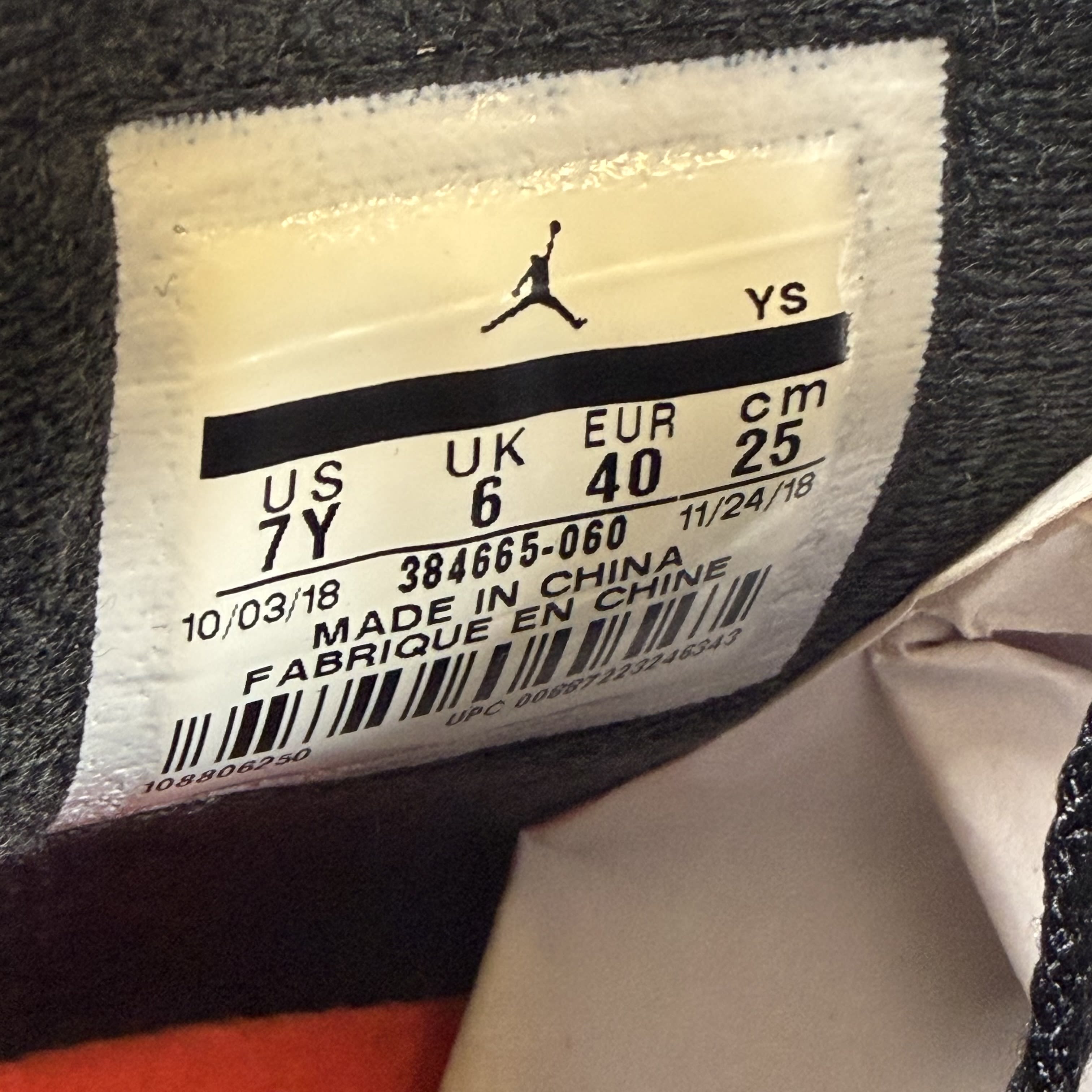 630089 Jordan 6 Retro Black Infrared (2019) (GS)