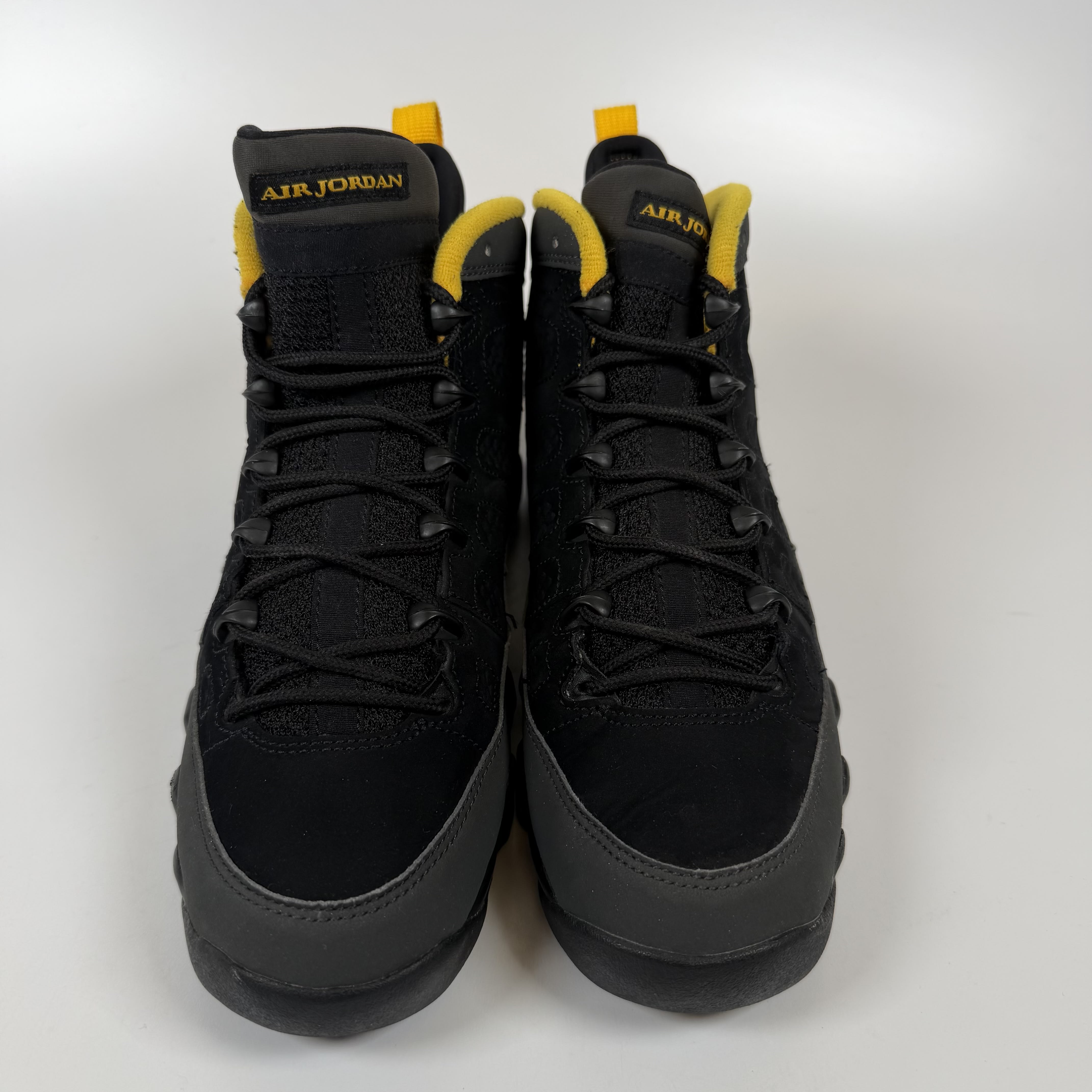 633114 Air Jordan 9 Retro Dark Charcoal University Gold (GS)