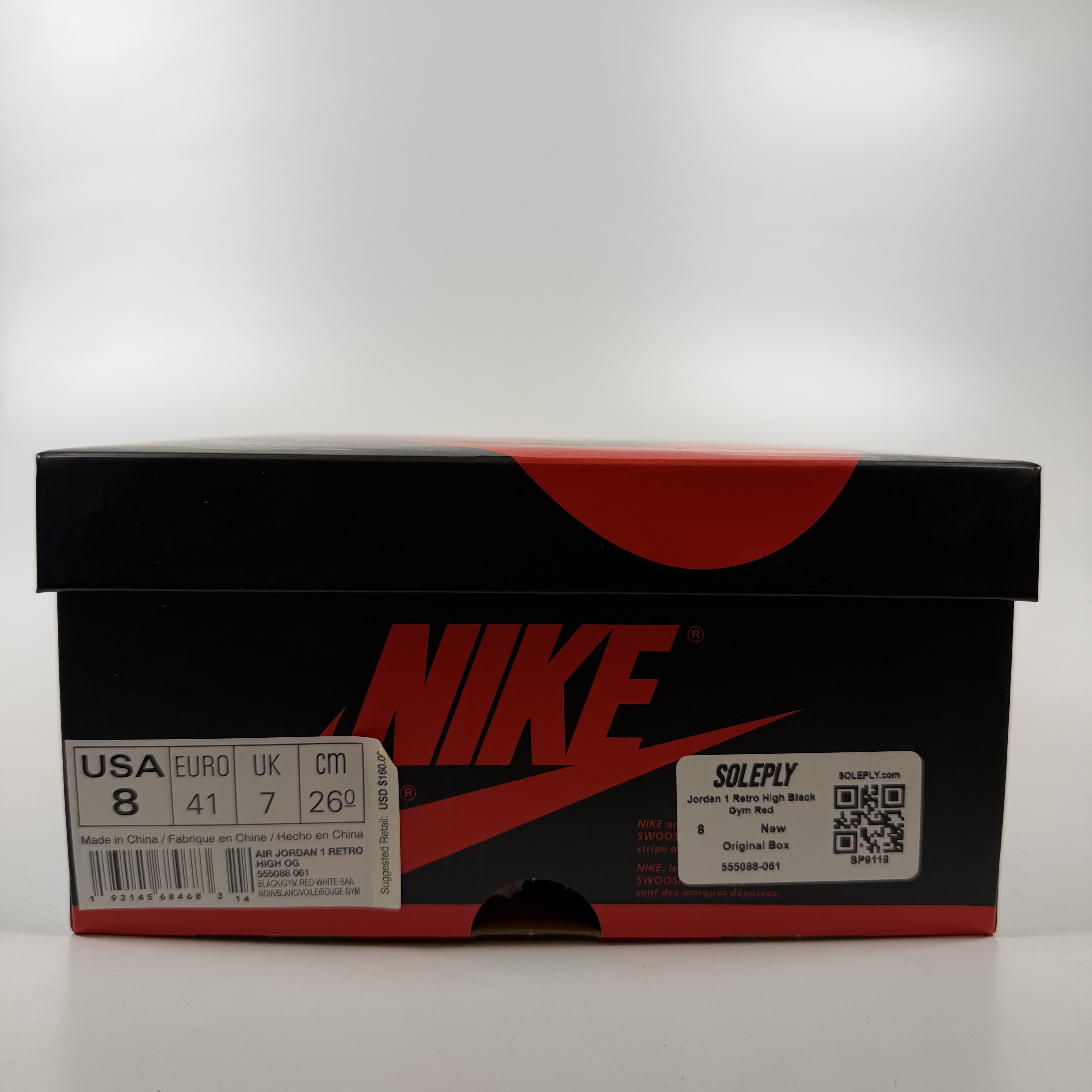 SP9119 Jordan 1 Retro High Black Gym Red