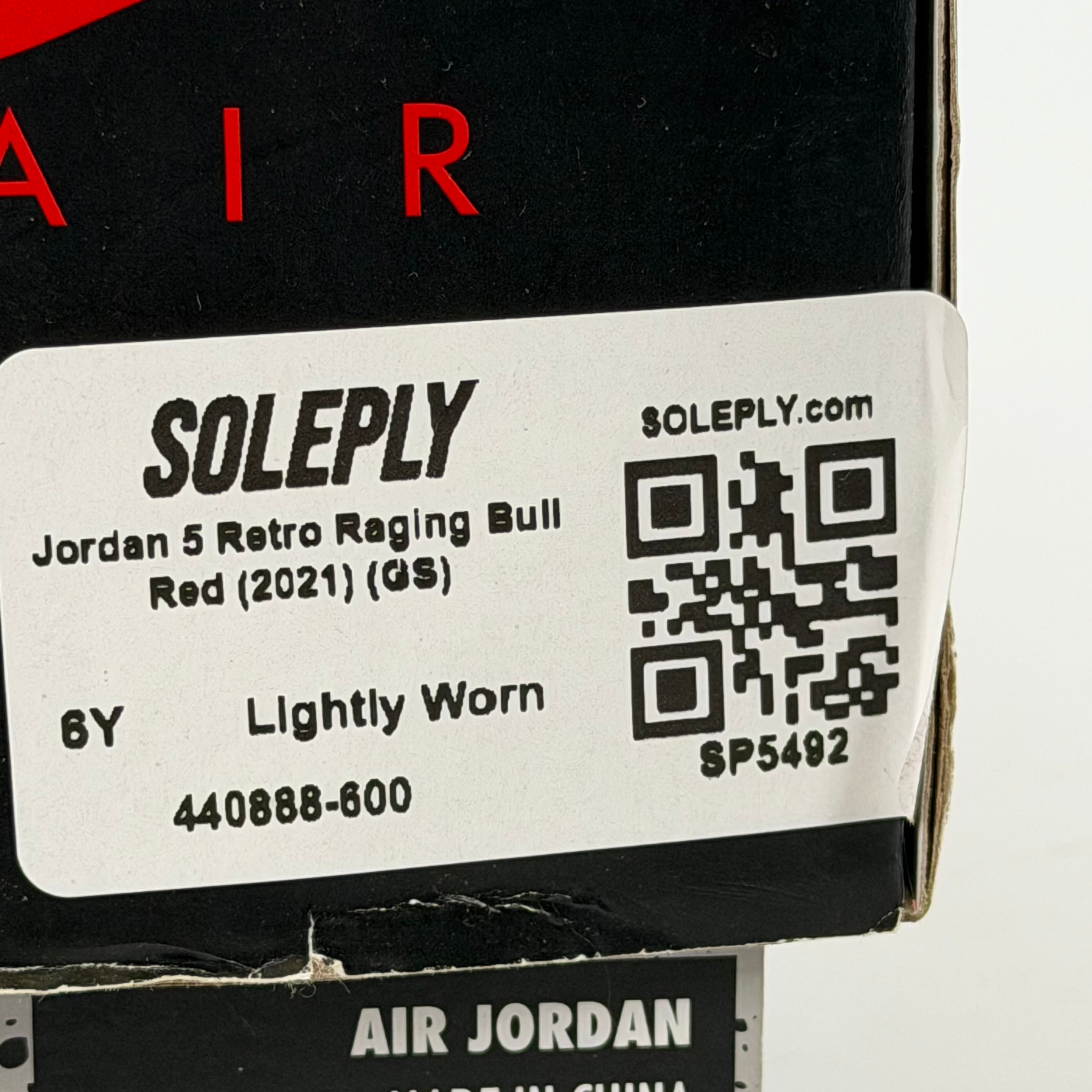 SP5492 Jordan 5 Retro Raging Bull Red (2021) (GS)