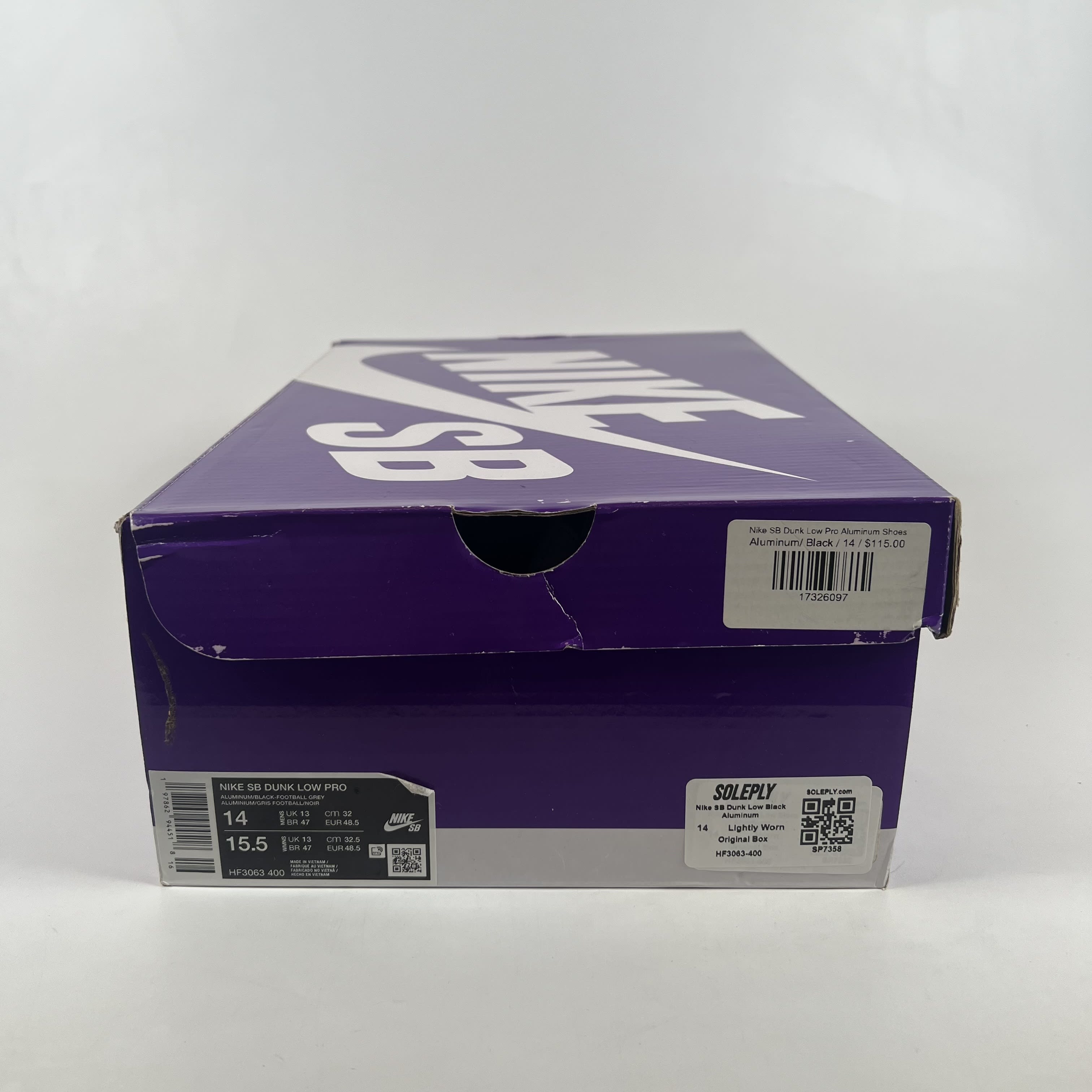 SP7358 Nike SB Dunk Low Black Aluminum