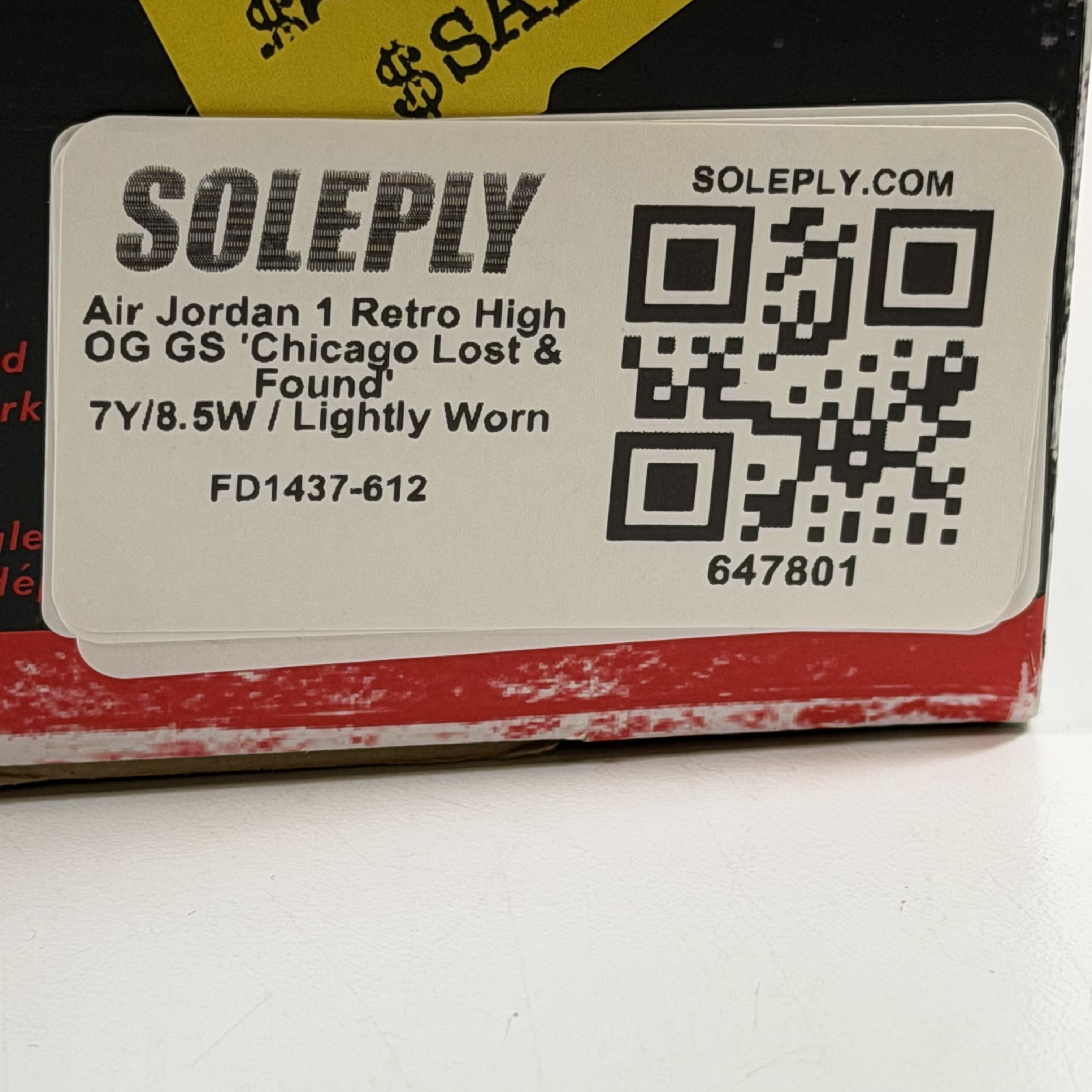 647801 Air Jordan 1 Retro High OG GS 'Chicago Lost & Found'