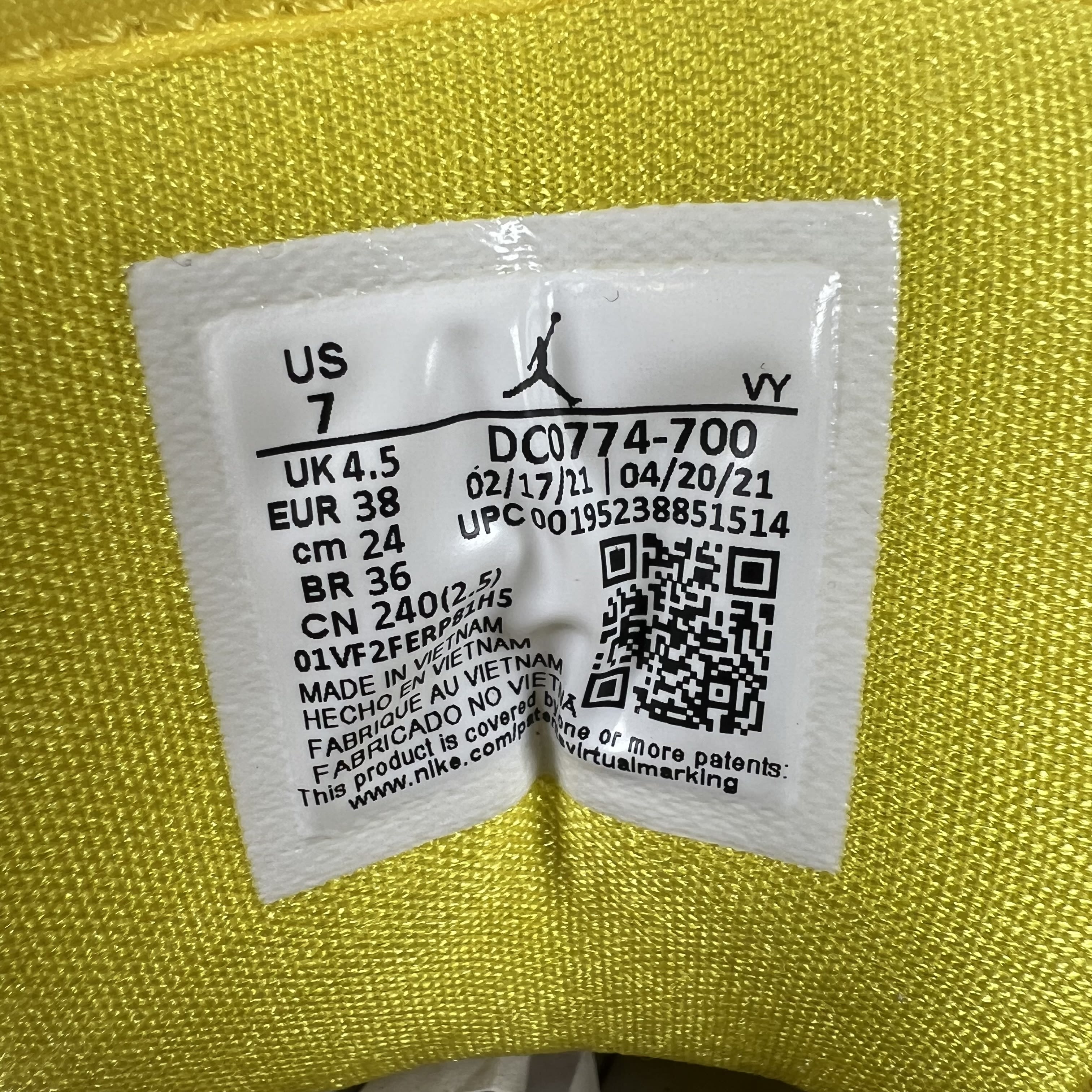 SP9752 Jordan 1 Low Yellow Strike (Women's)