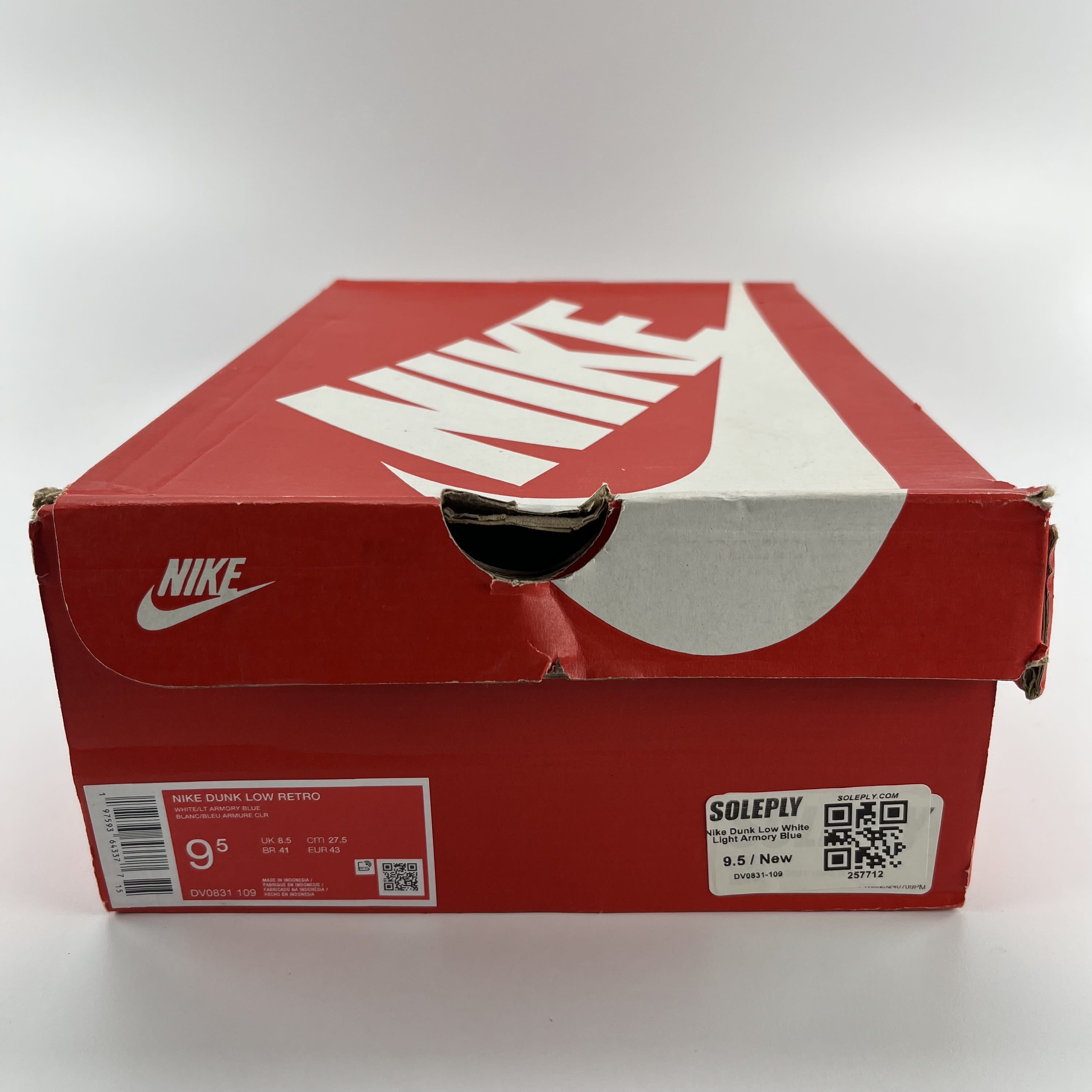 257712 Nike Dunk Low White Light Armory Blue