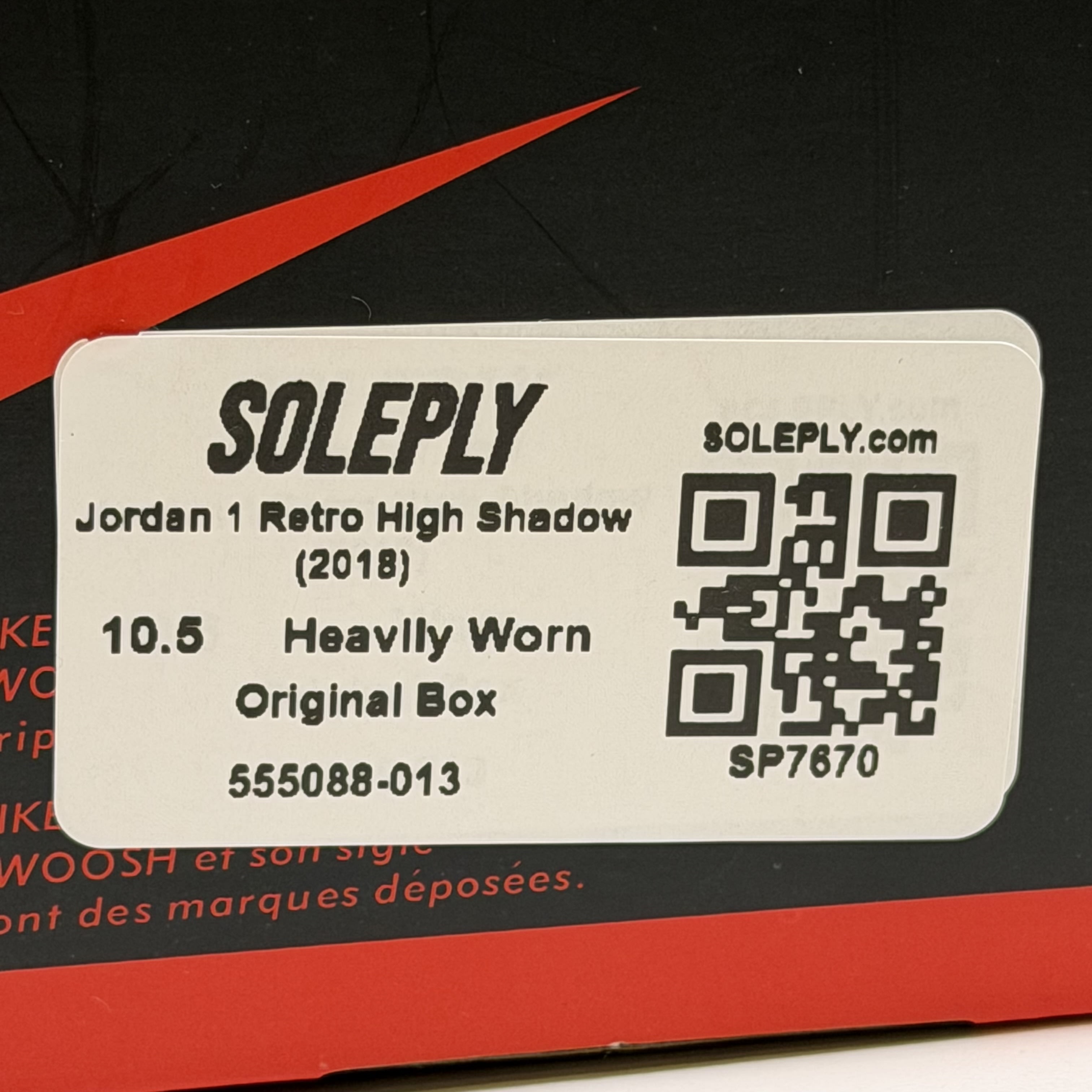 [SP7670] Jordan 1 Retro High Shadow (2018)
