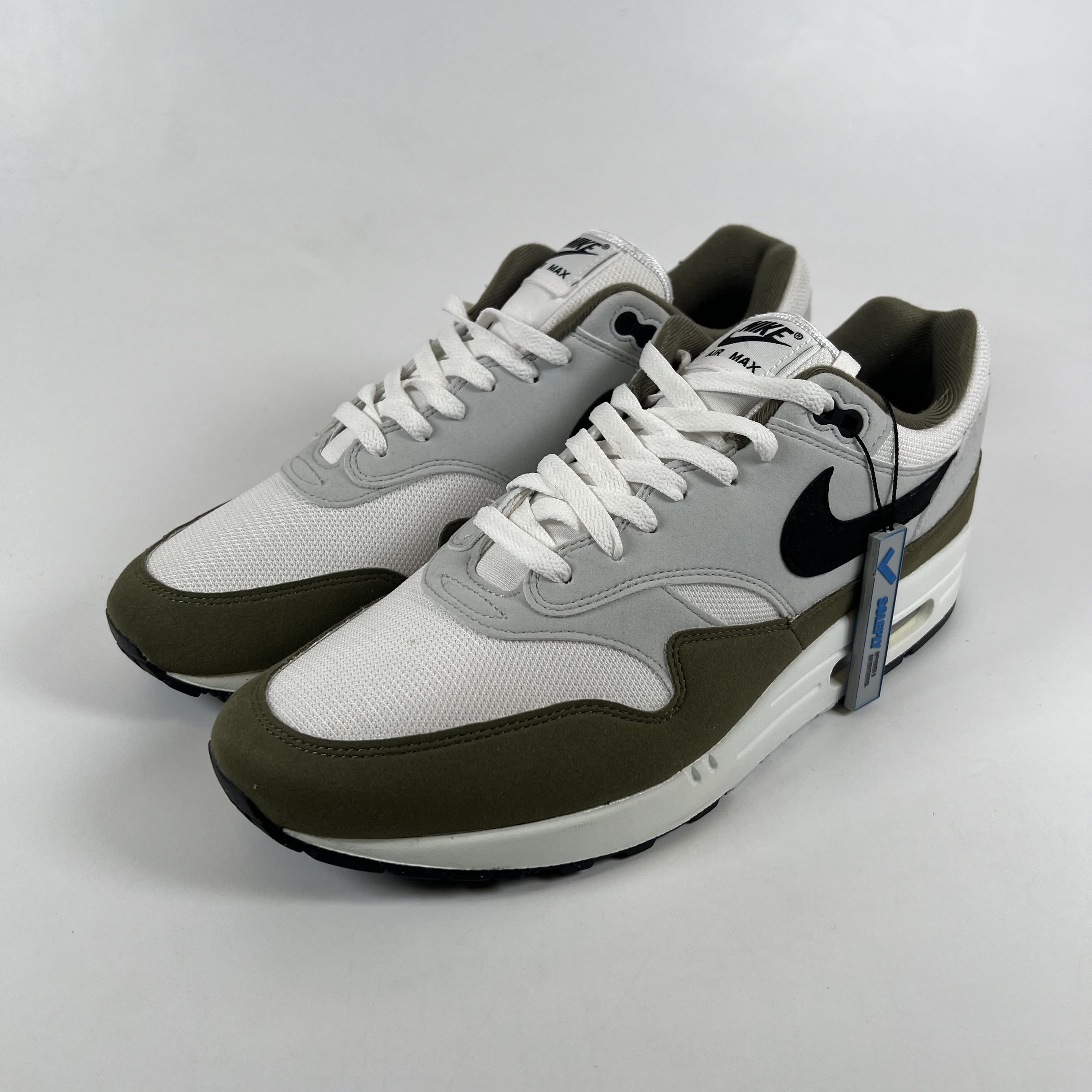 SP7842 Nike Air Max 1 White Black Medium Olive