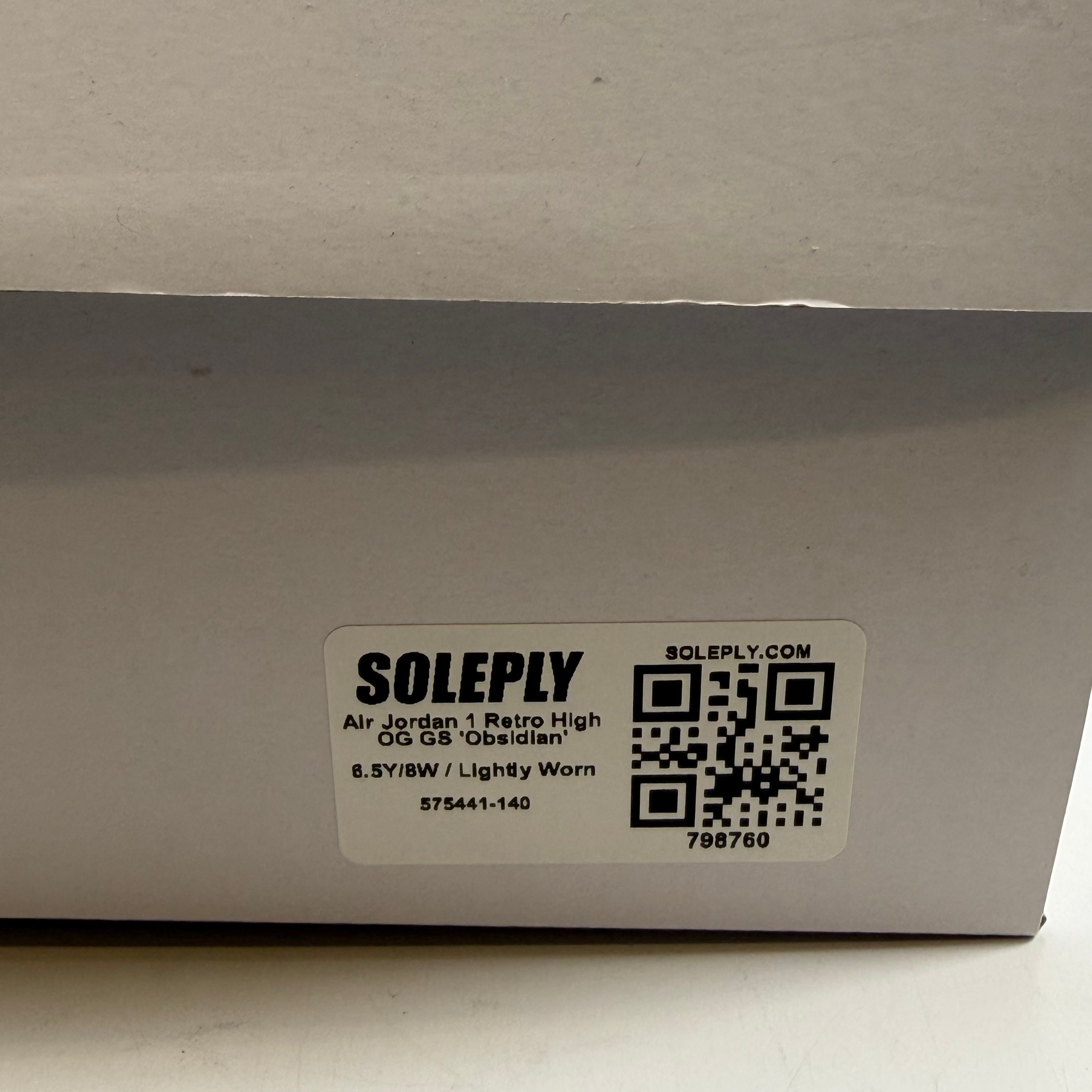 798760 Air Jordan 1 Retro High OG GS 'Obsidian'