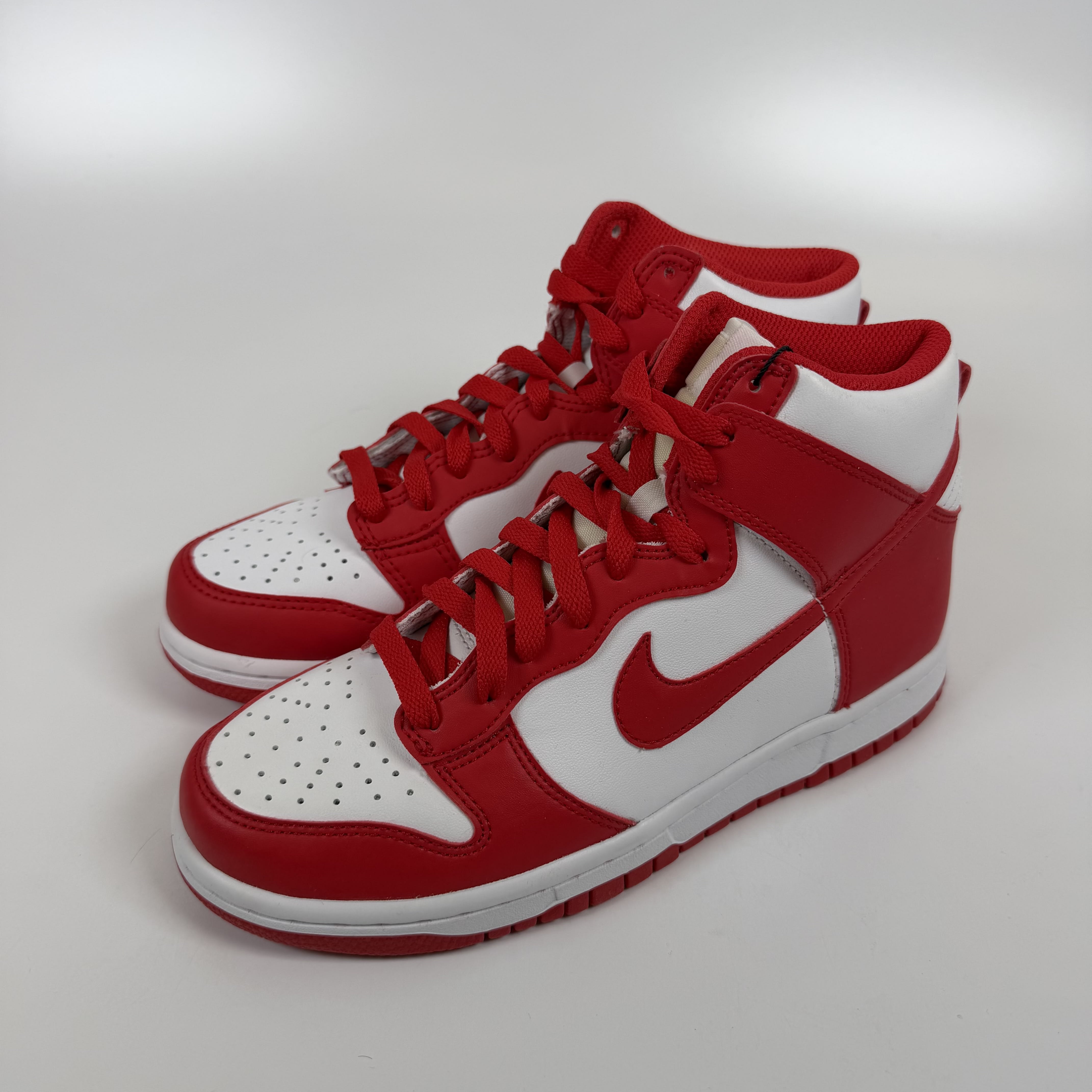 281010 Nike Dunk High Championship White Red (White Tongue Tag) (GS)