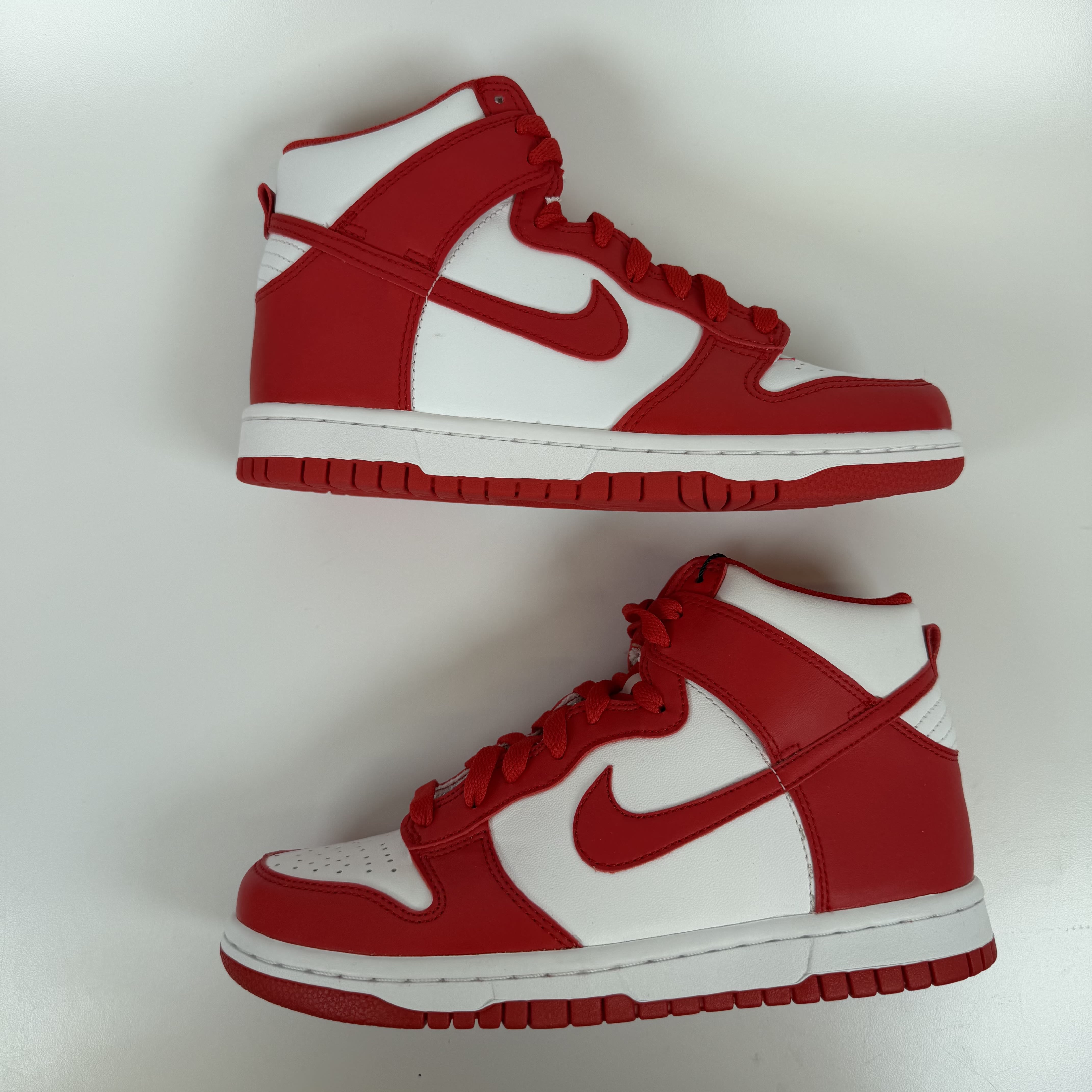 281010 Nike Dunk High Championship White Red (White Tongue Tag) (GS)