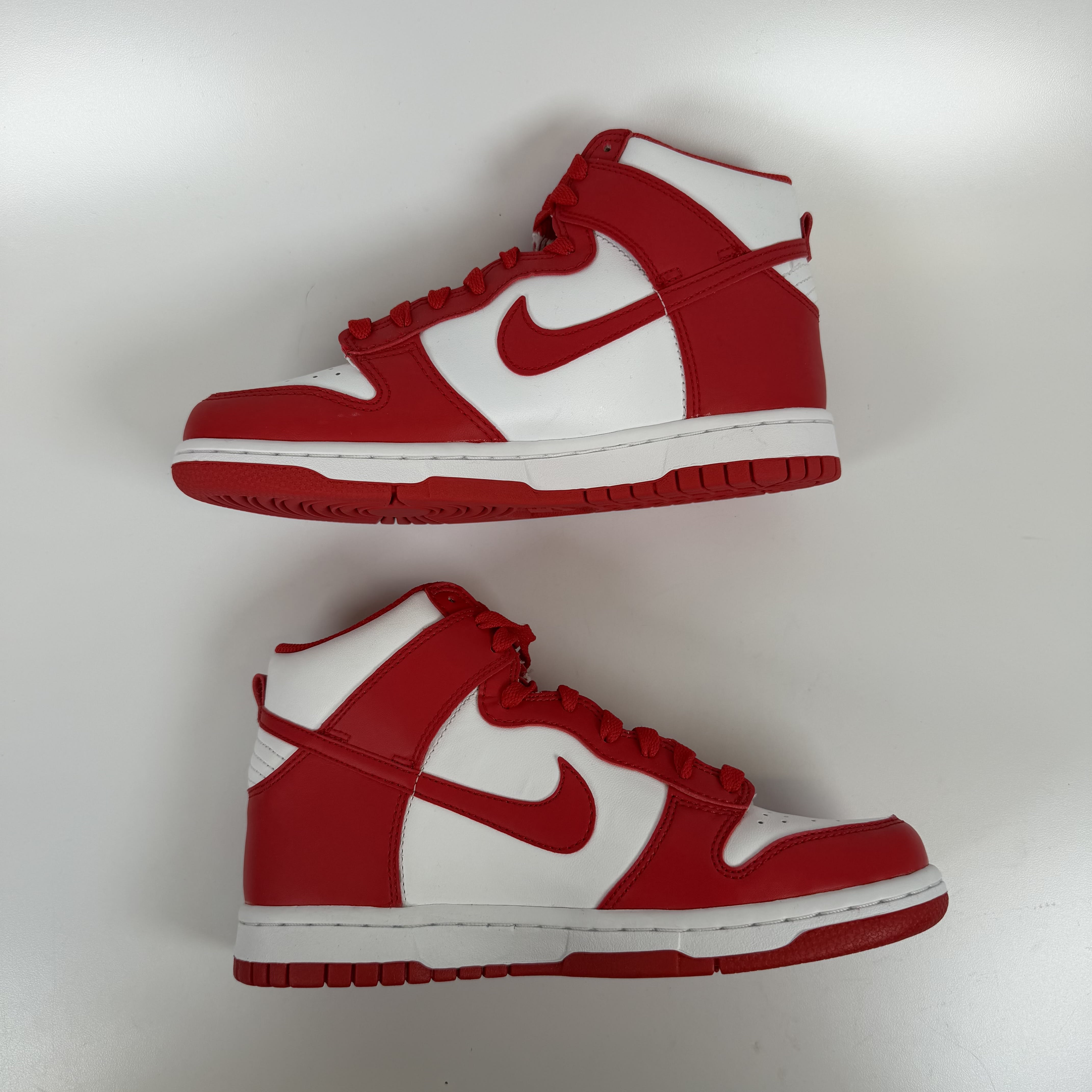 281010 Nike Dunk High Championship White Red (White Tongue Tag) (GS)