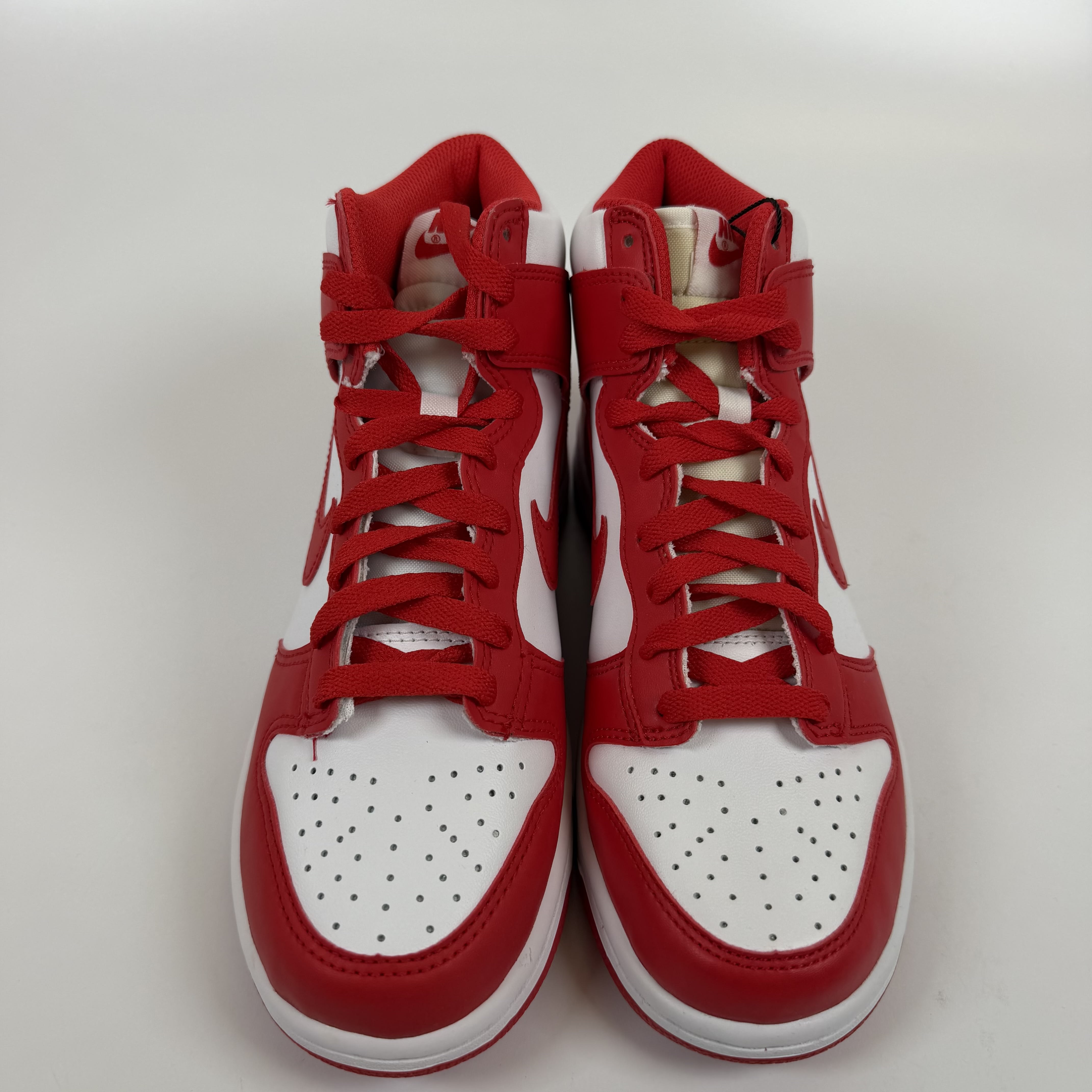 281010 Nike Dunk High Championship White Red (White Tongue Tag) (GS)
