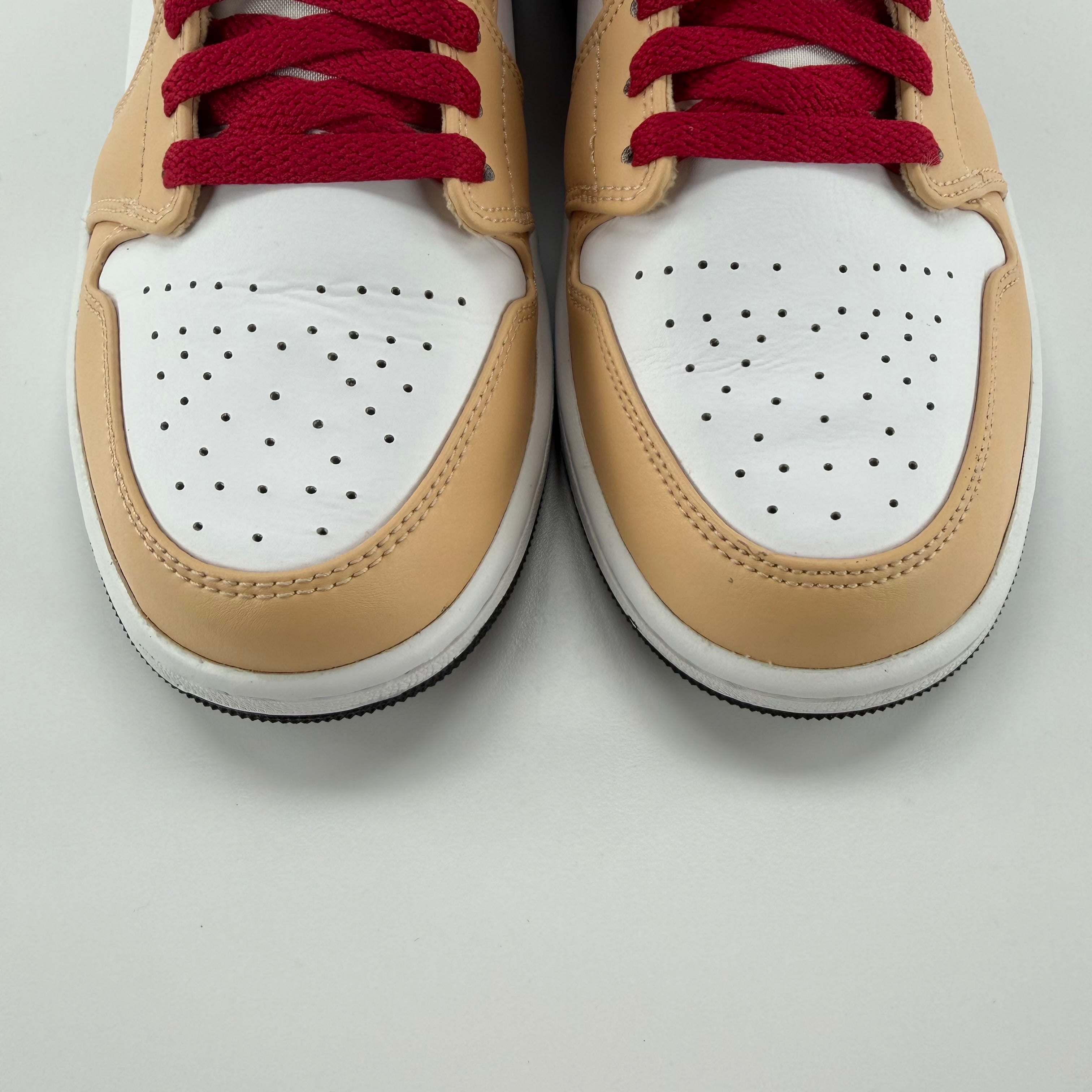 519731 Jordan 1 Mid Light Curry Cardinal
