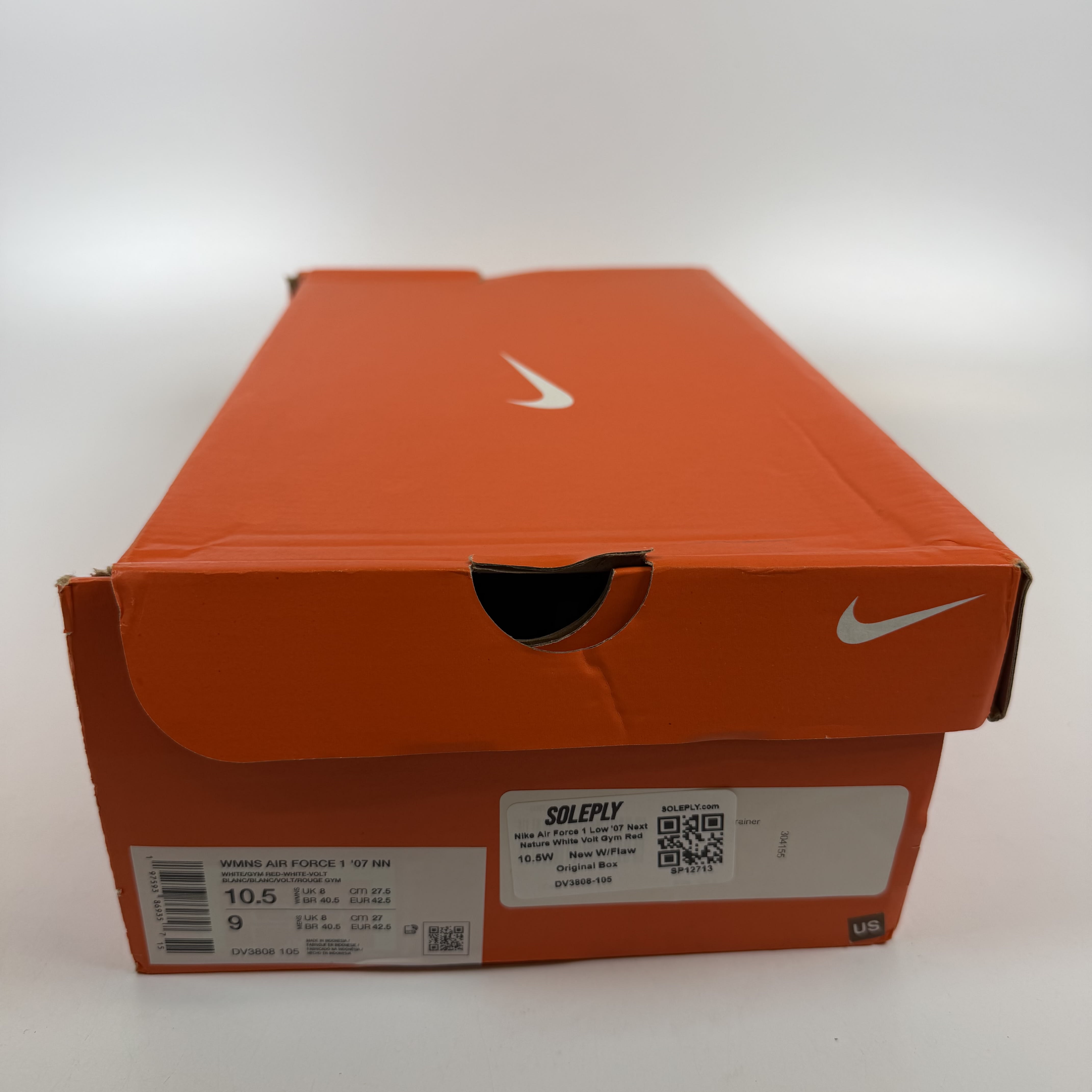 SP12713 Nike Air Force 1 Low '07 Next Nature White Volt Gym Red (Women's)