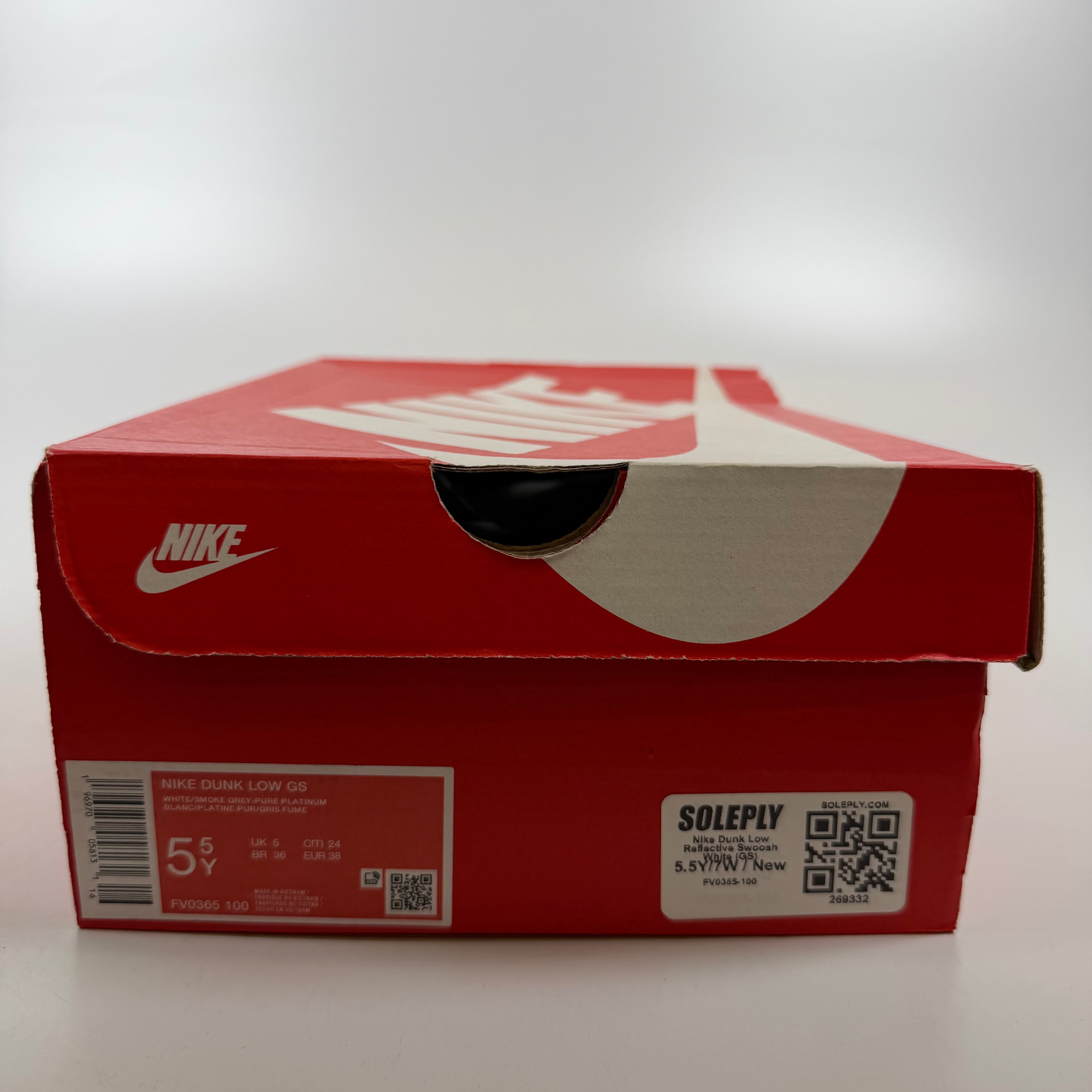 269332 Nike Dunk Low Reflective Swoosh White (GS)