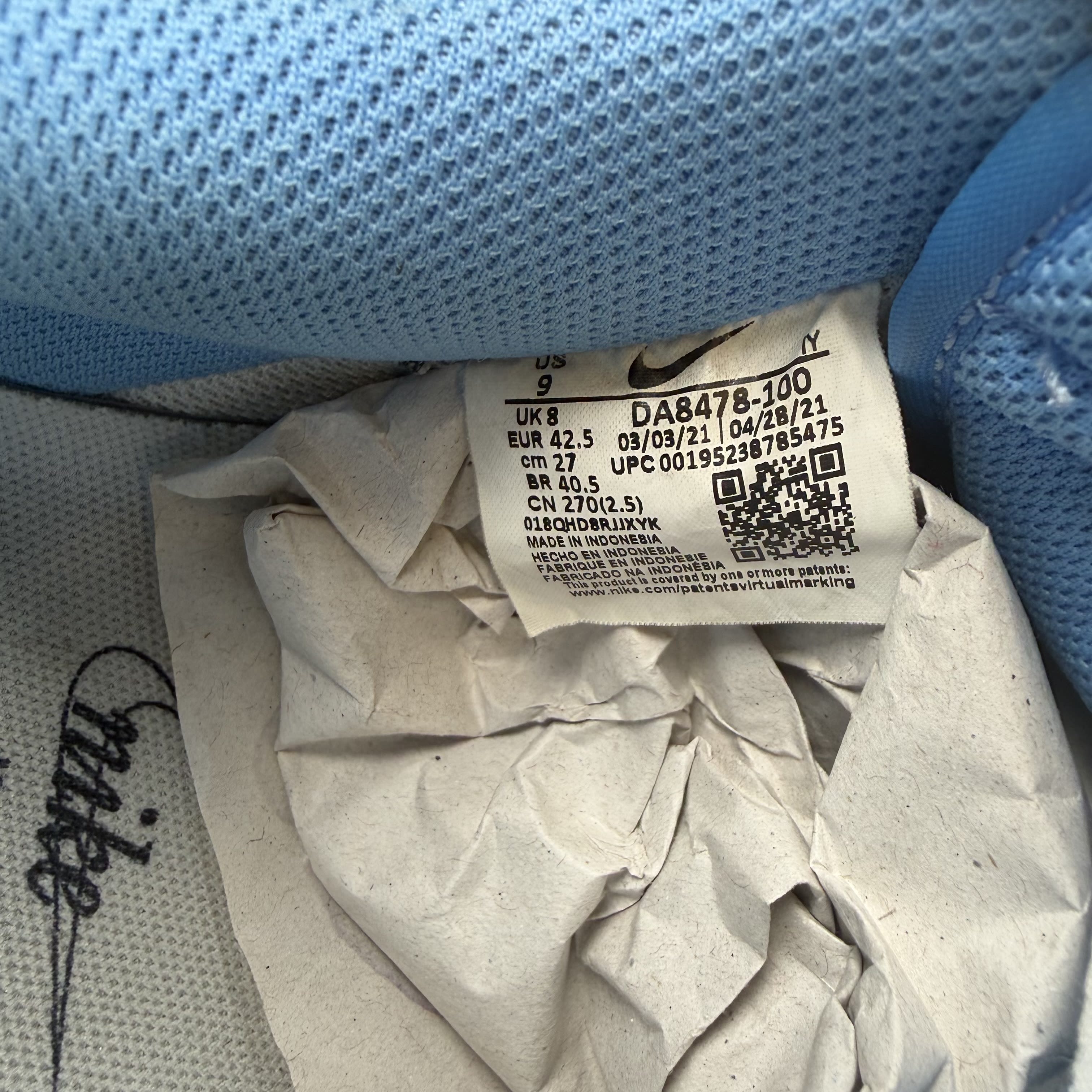 819692 Nike Air Force 1 Low First Use White University Blue