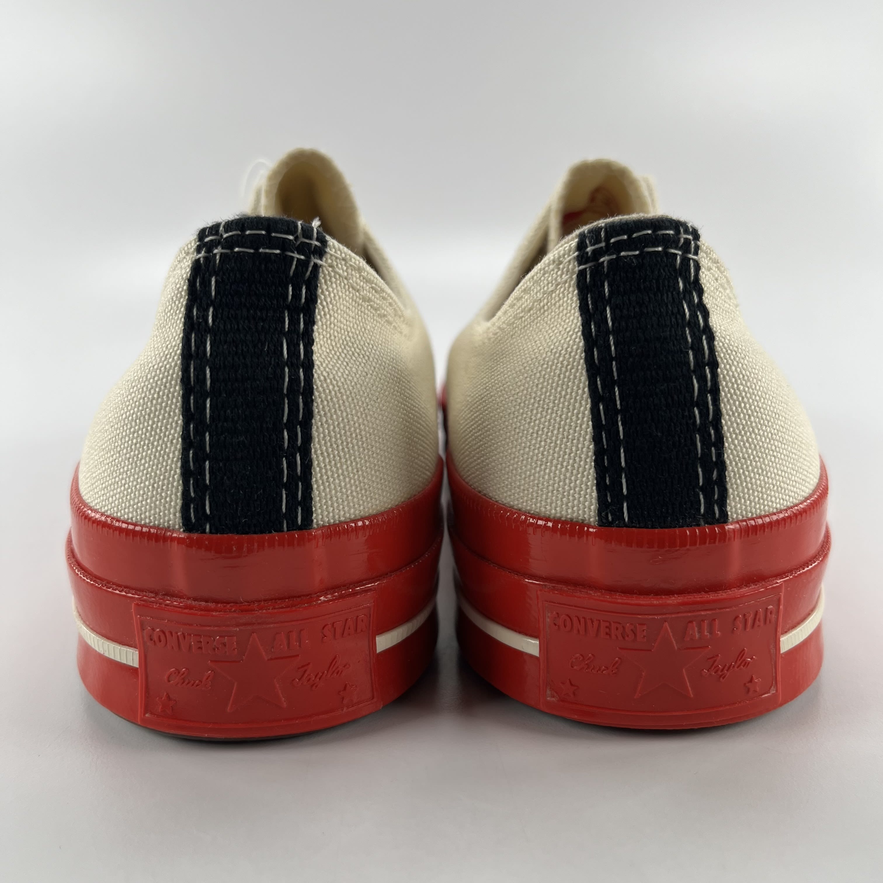 779295 Comme des Garcons PLAY Converse Chuck Taylor All Star 70 Ox White Egret Red Midsole
