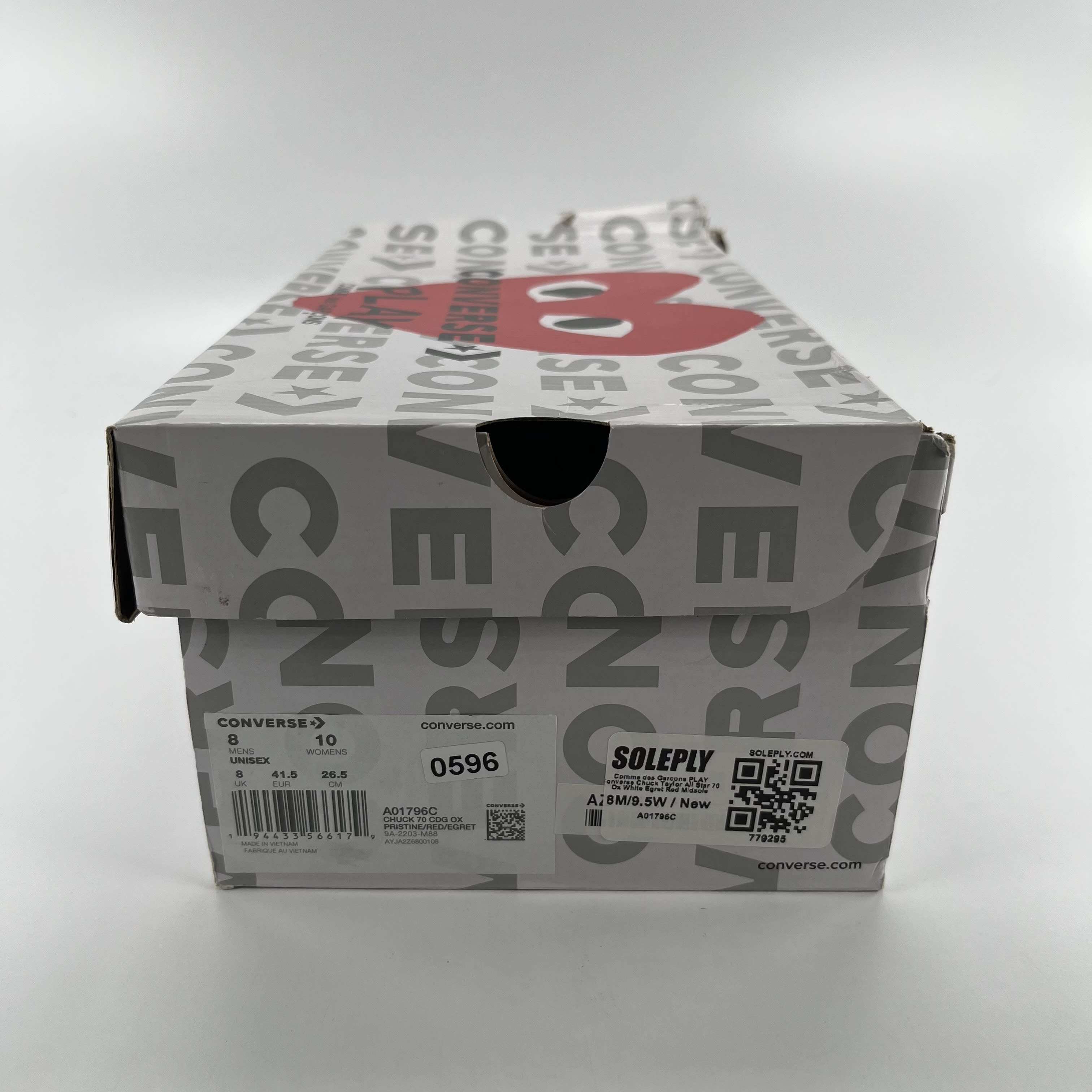 779295 Comme des Garcons PLAY Converse Chuck Taylor All Star 70 Ox White Egret Red Midsole