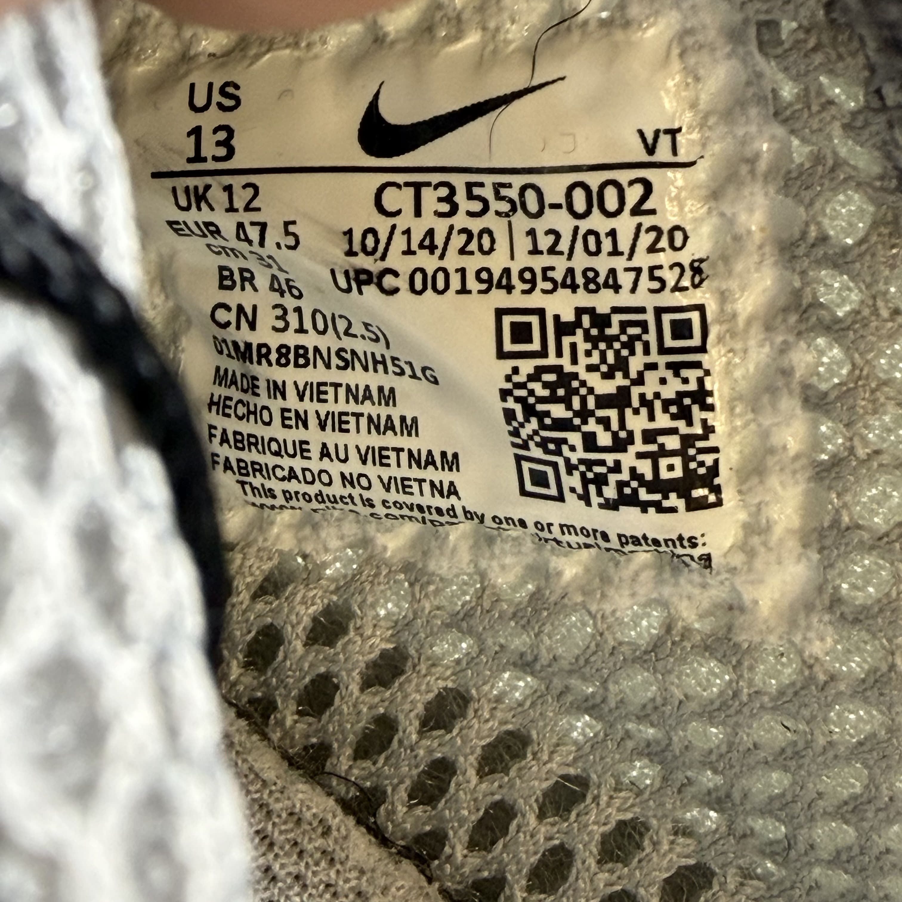 SP9472 Nike Air Presto Light Smoke Grey