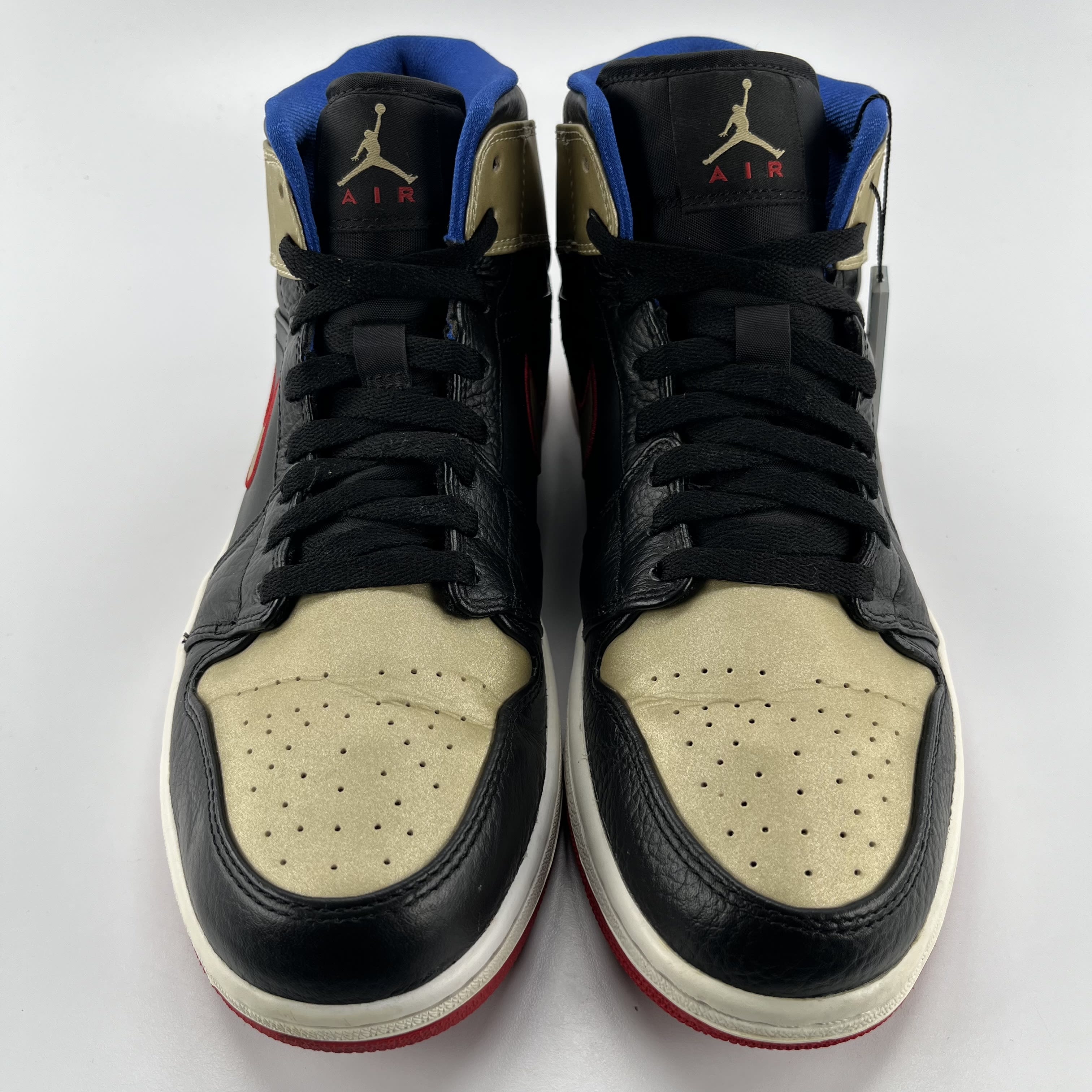 820982 Jordan 1 Mid Black Gold Red