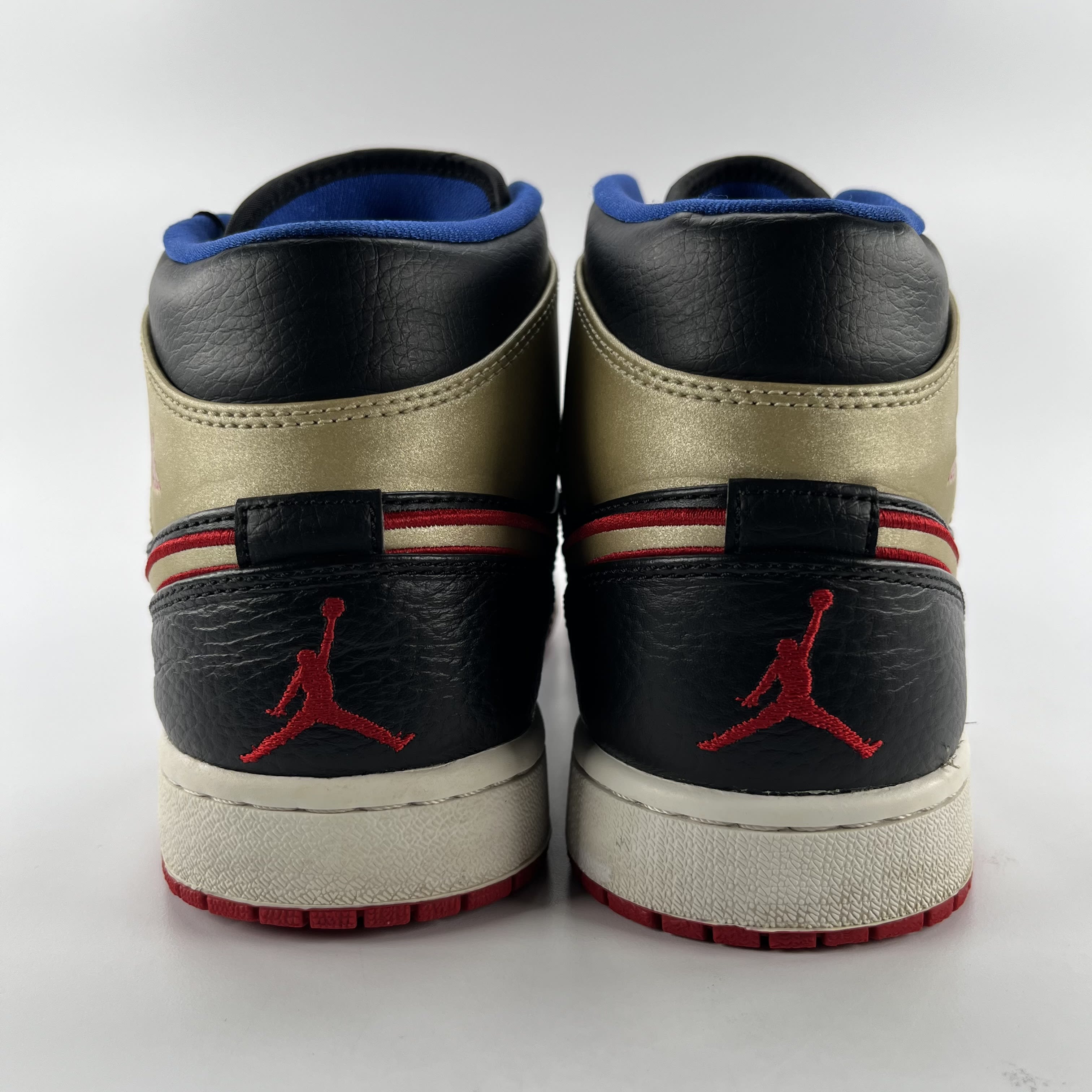 820982 Jordan 1 Mid Black Gold Red