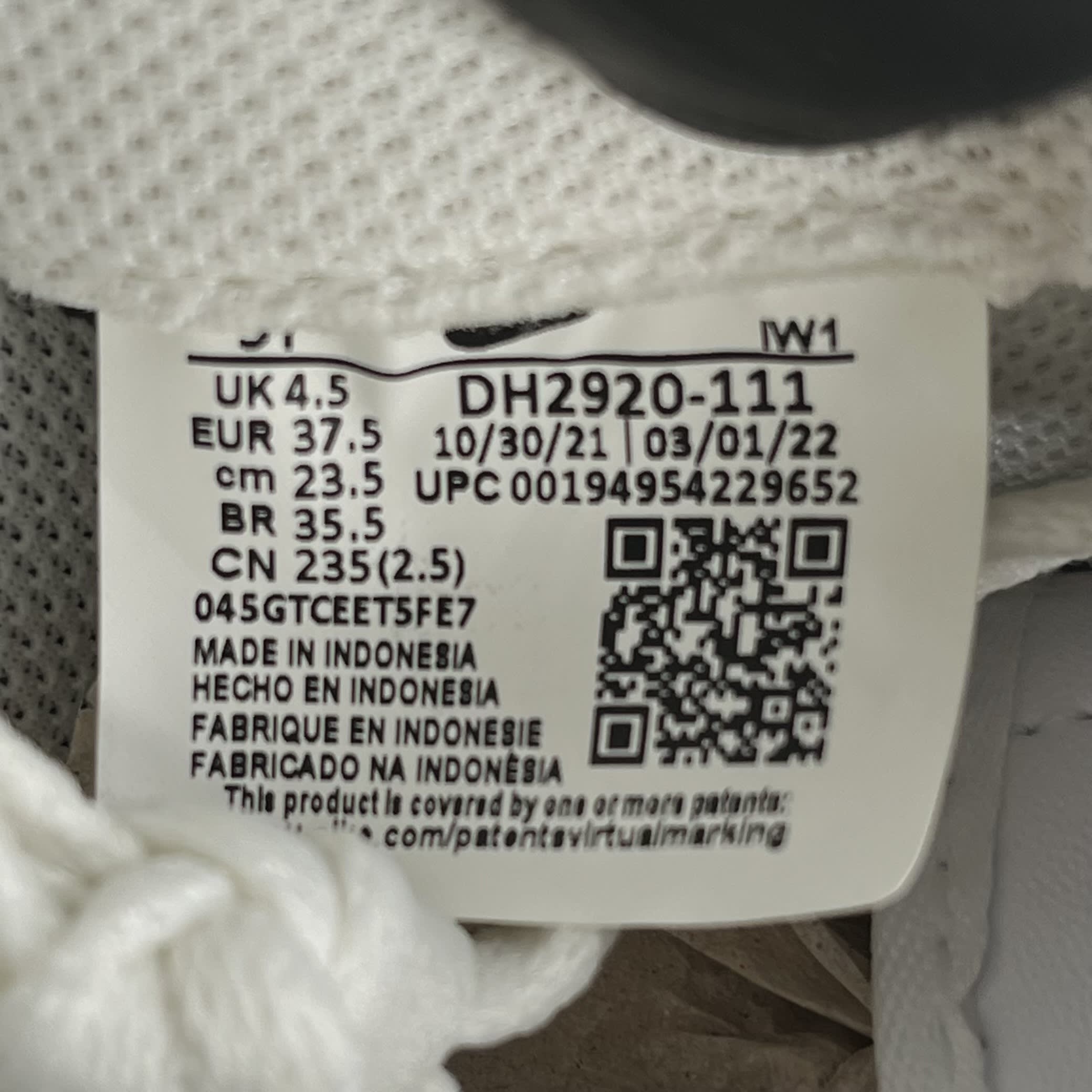 Nike Air Force 1 Low LE Triple White (GS)