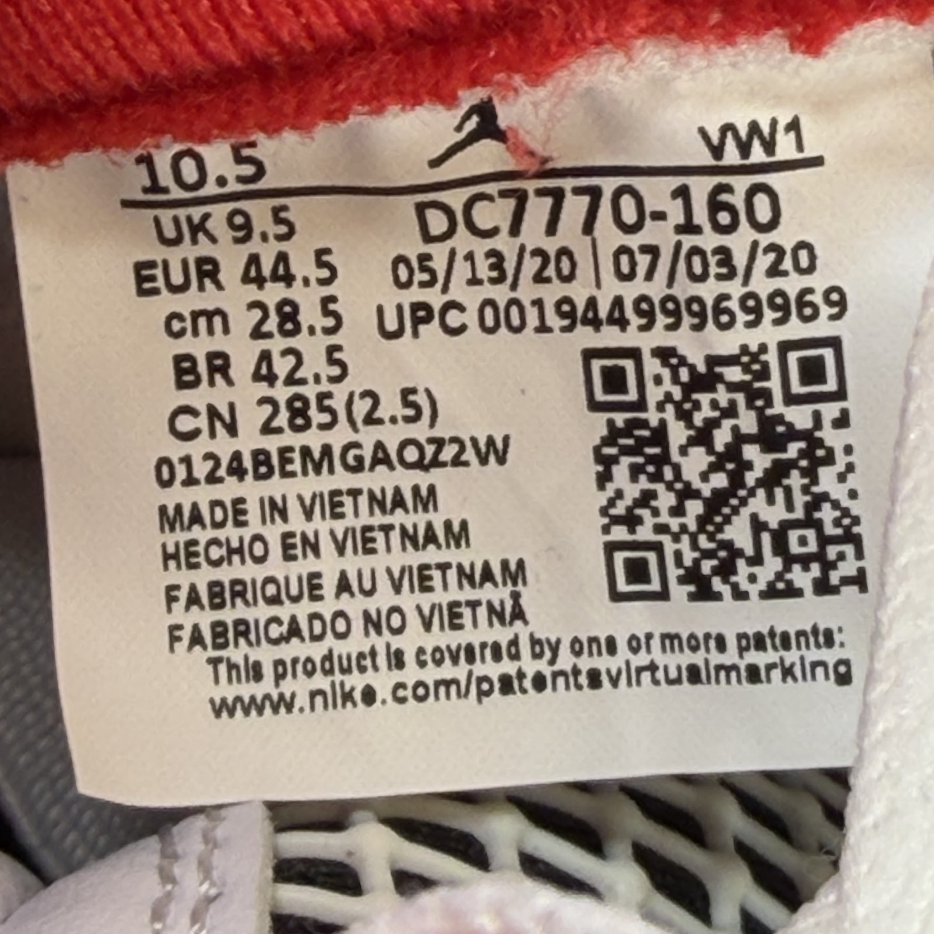 SP5753 Jordan 4 Retro Fire Red (2020)
