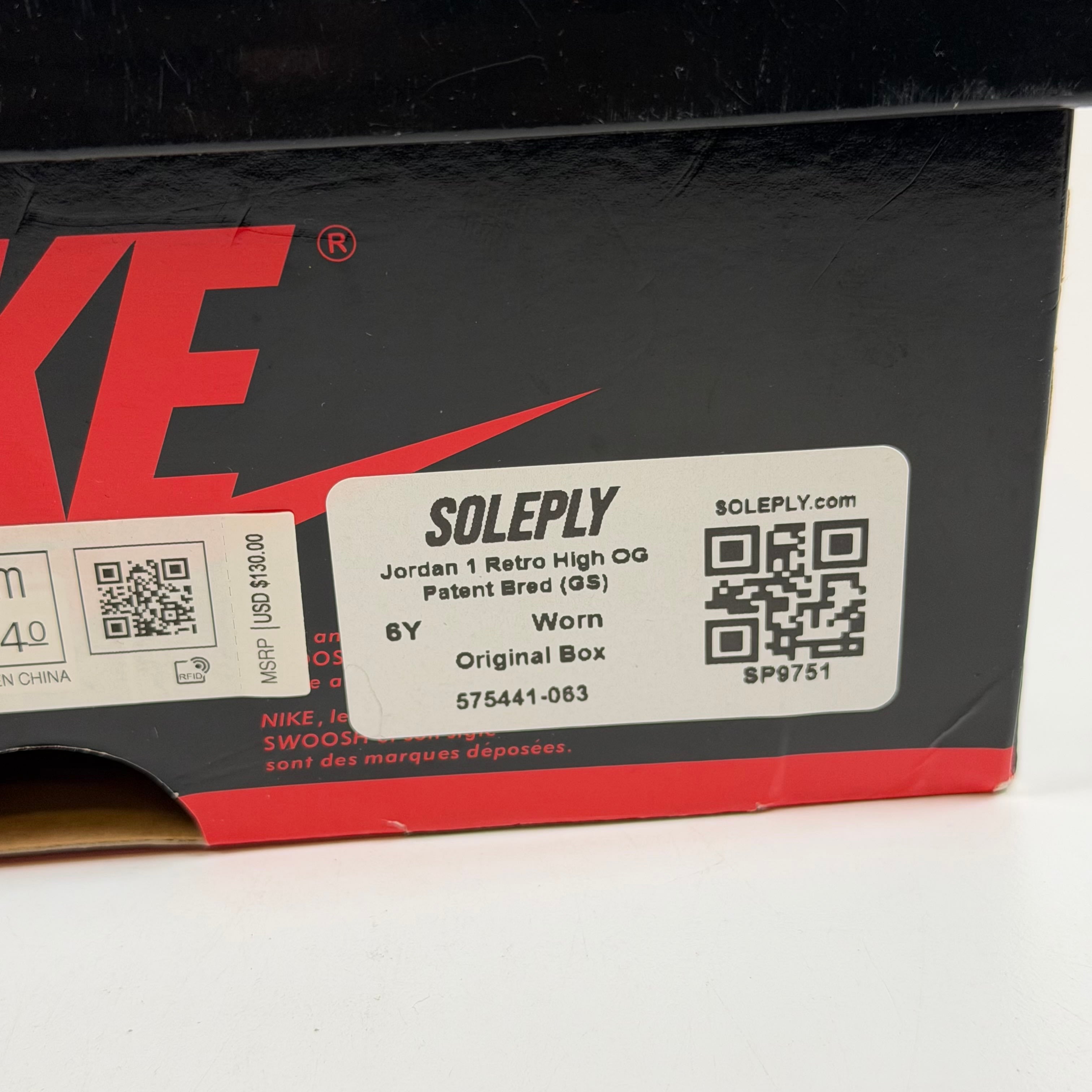 [SP9751] Jordan 1 Retro High OG Patent Bred (GS)