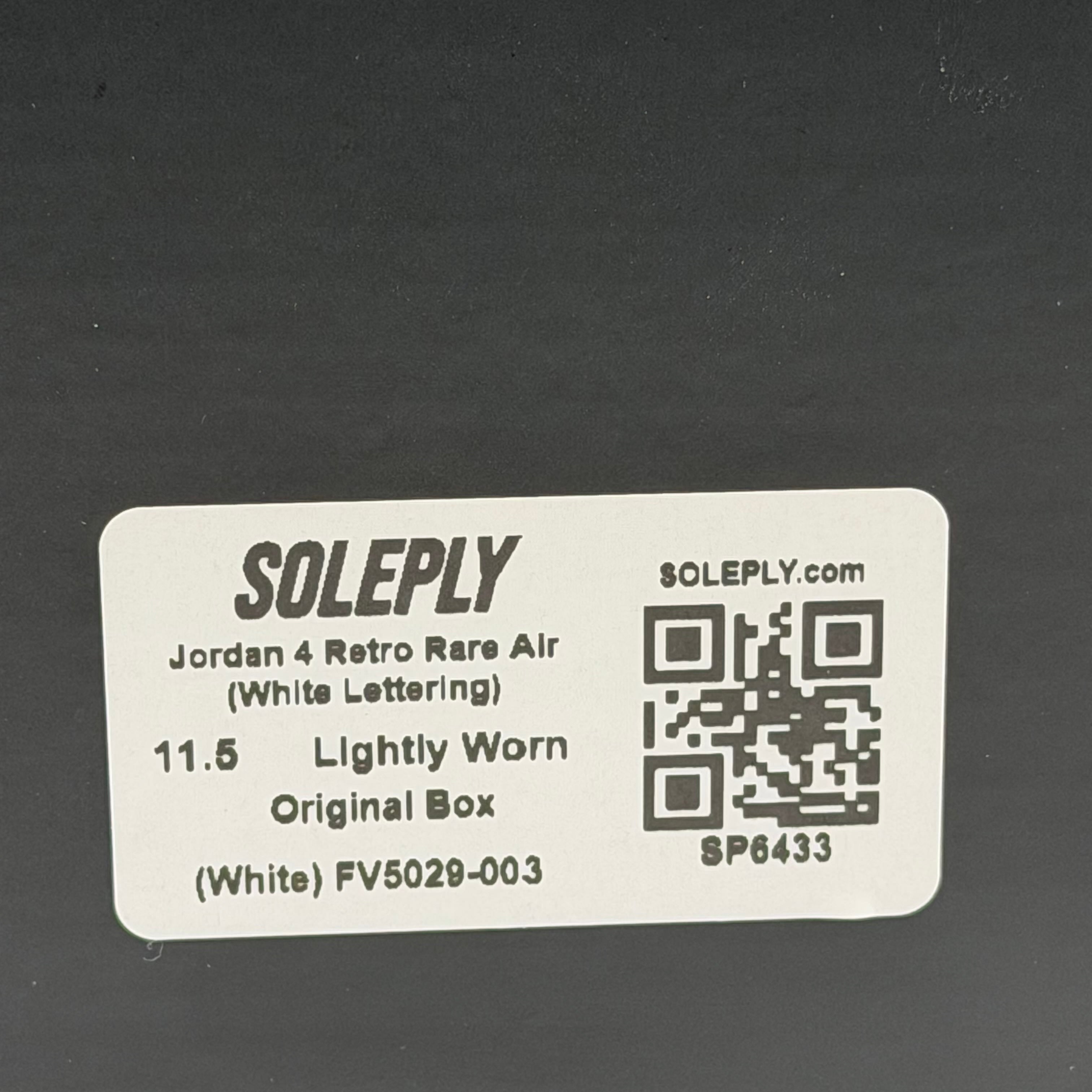 SP6433 Jordan 4 Retro Rare Air (White Lettering)