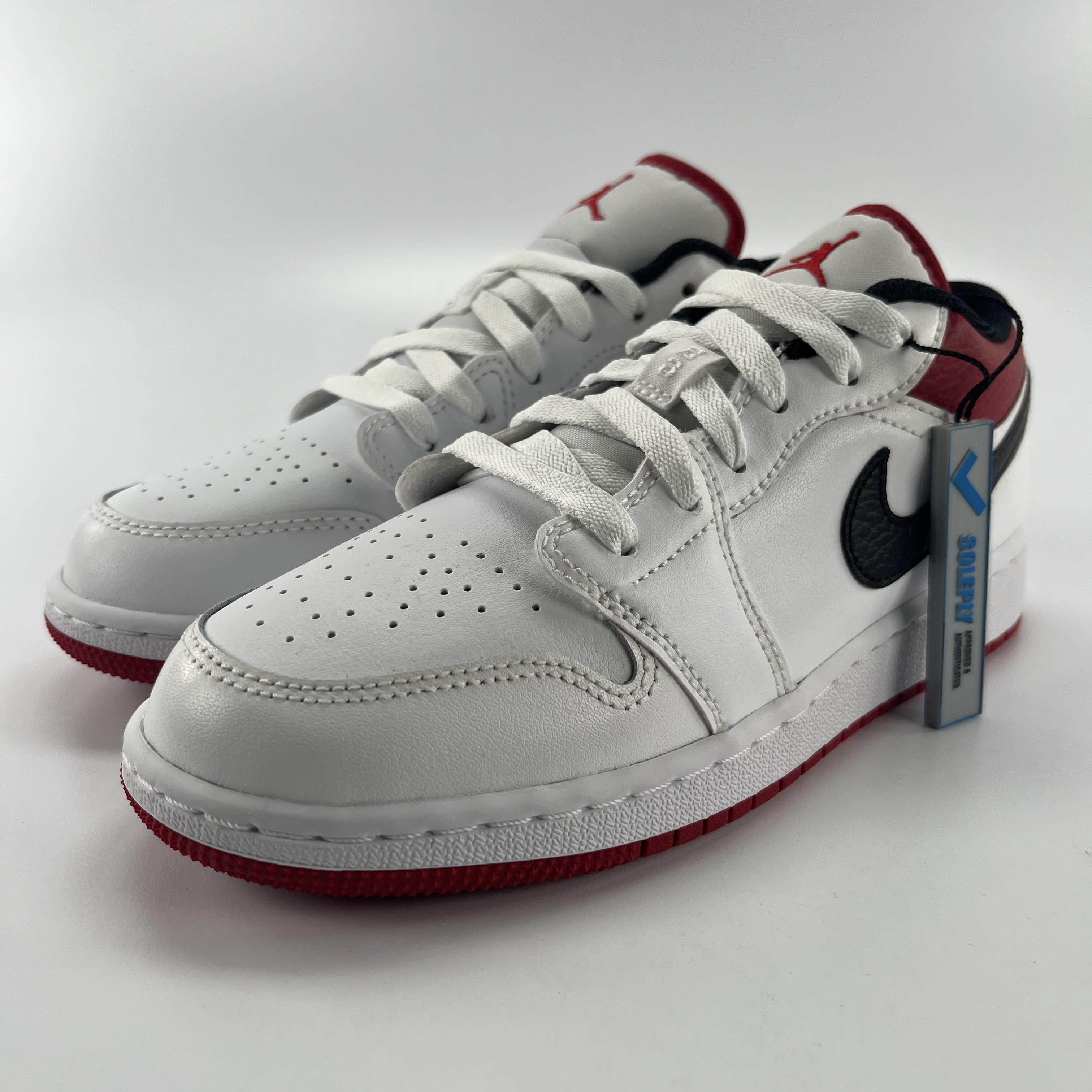 281876 Air Jordan 1 Low GS 'White Gym Red'