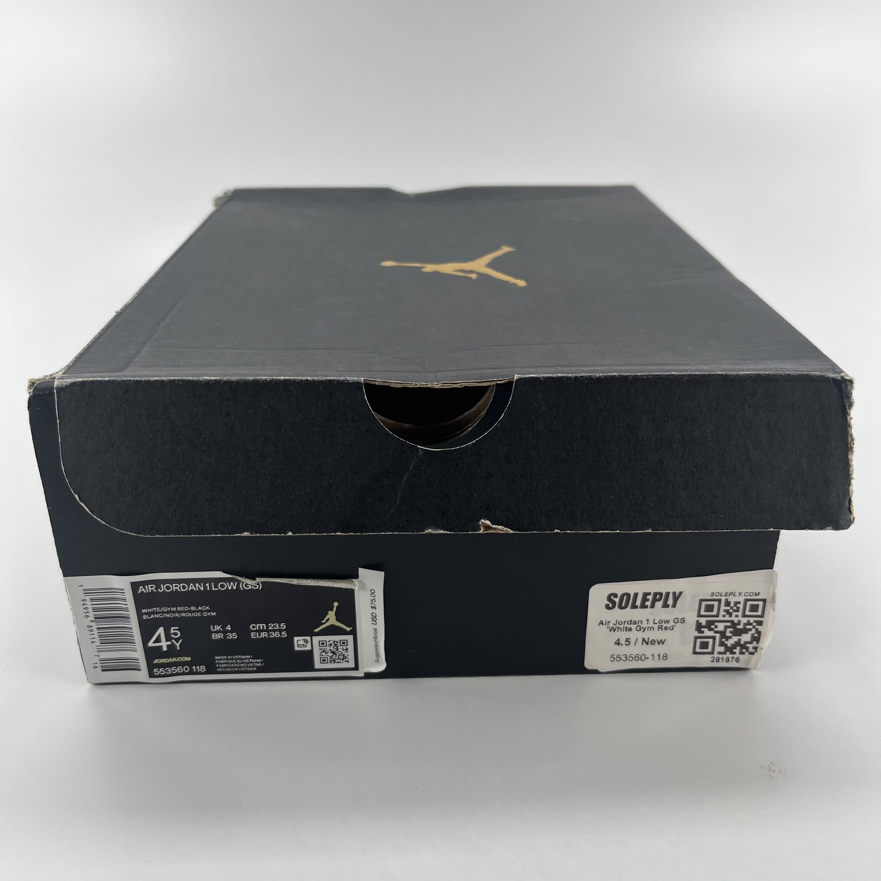 281876 Air Jordan 1 Low GS 'White Gym Red'